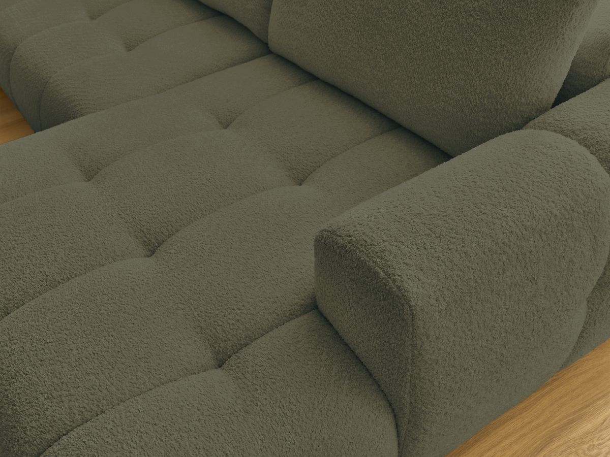 Bobochic Fuji Wohnlandschaft Bouclé-Stoff Grün Ecke rechts
