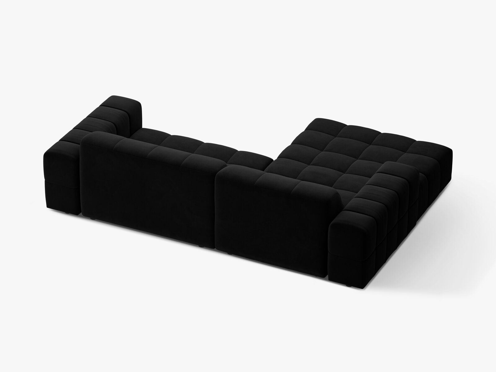 Micadoni Jennifer Ecksofa 4-Sitzer Links Samt Bluvel Schwarz