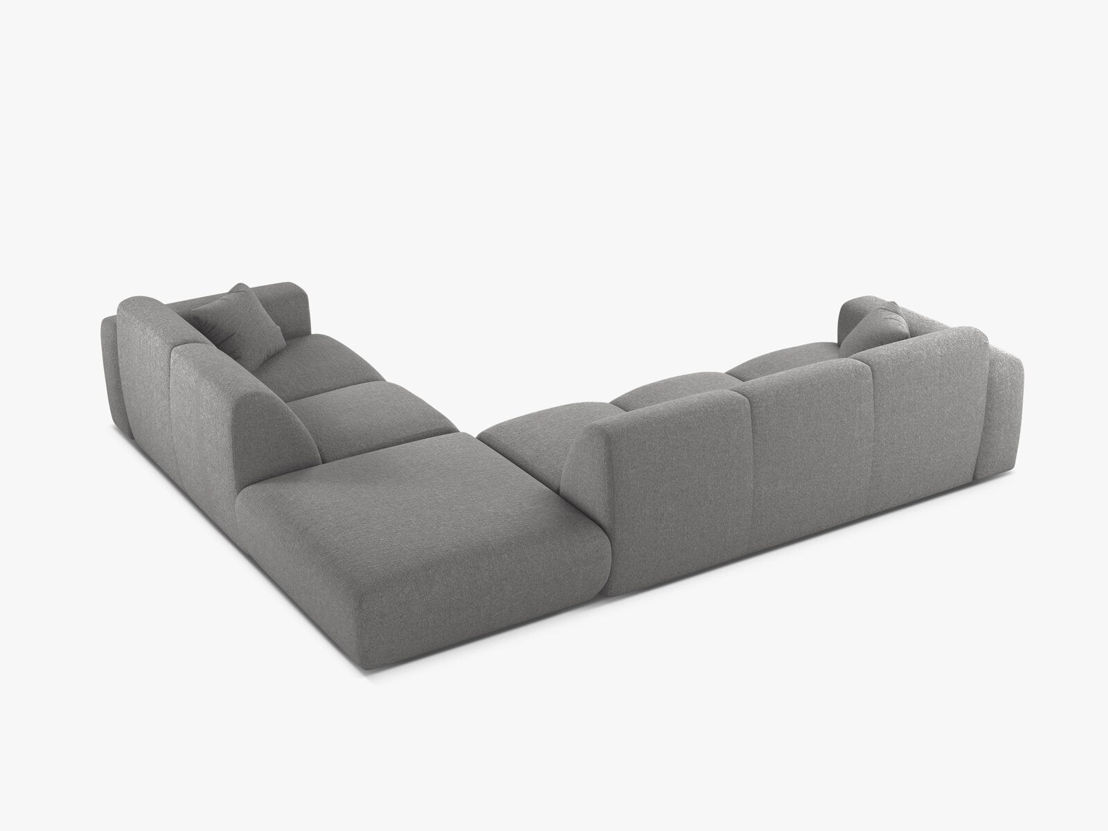 Micadoni Ecksofa Molino 6-Sitzer Rechts Chenille Eden Hellgrau