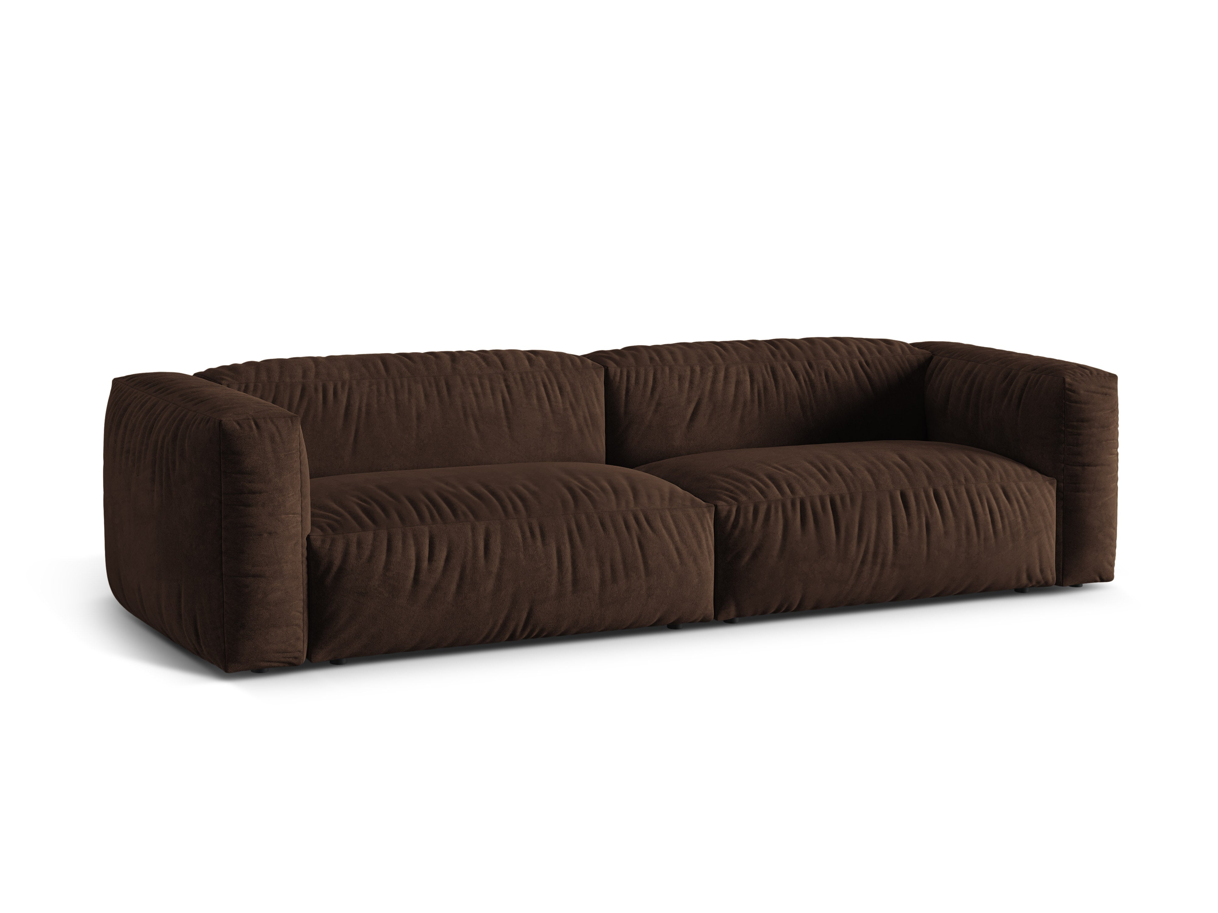 Micadoni Sofa Martina 4-Sitzer Samt Vogue Schokolade