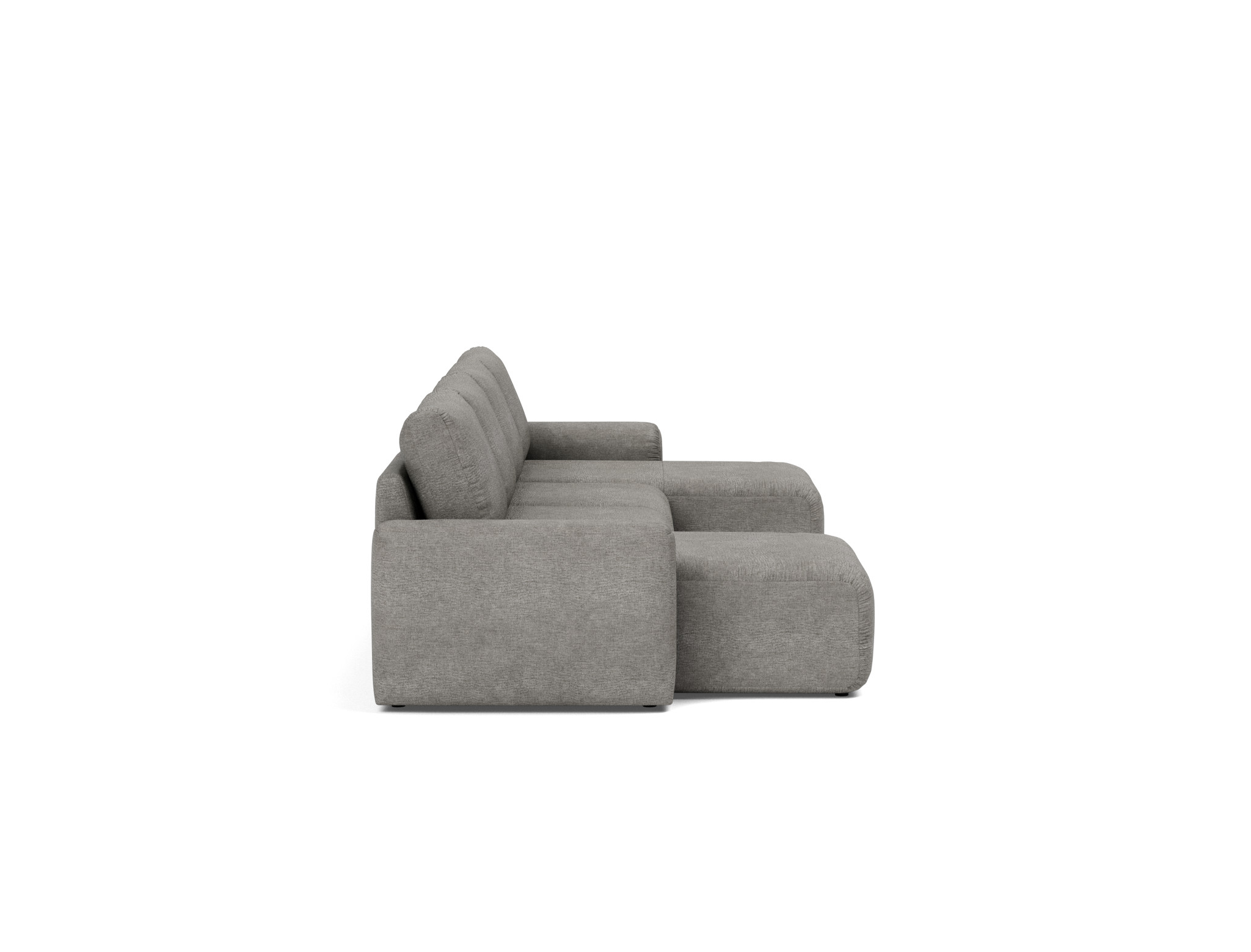 Schlafsofa Norum U-Form mit Chunky-Armlehnen Flachgewebe Avella 282-Warm-Grey