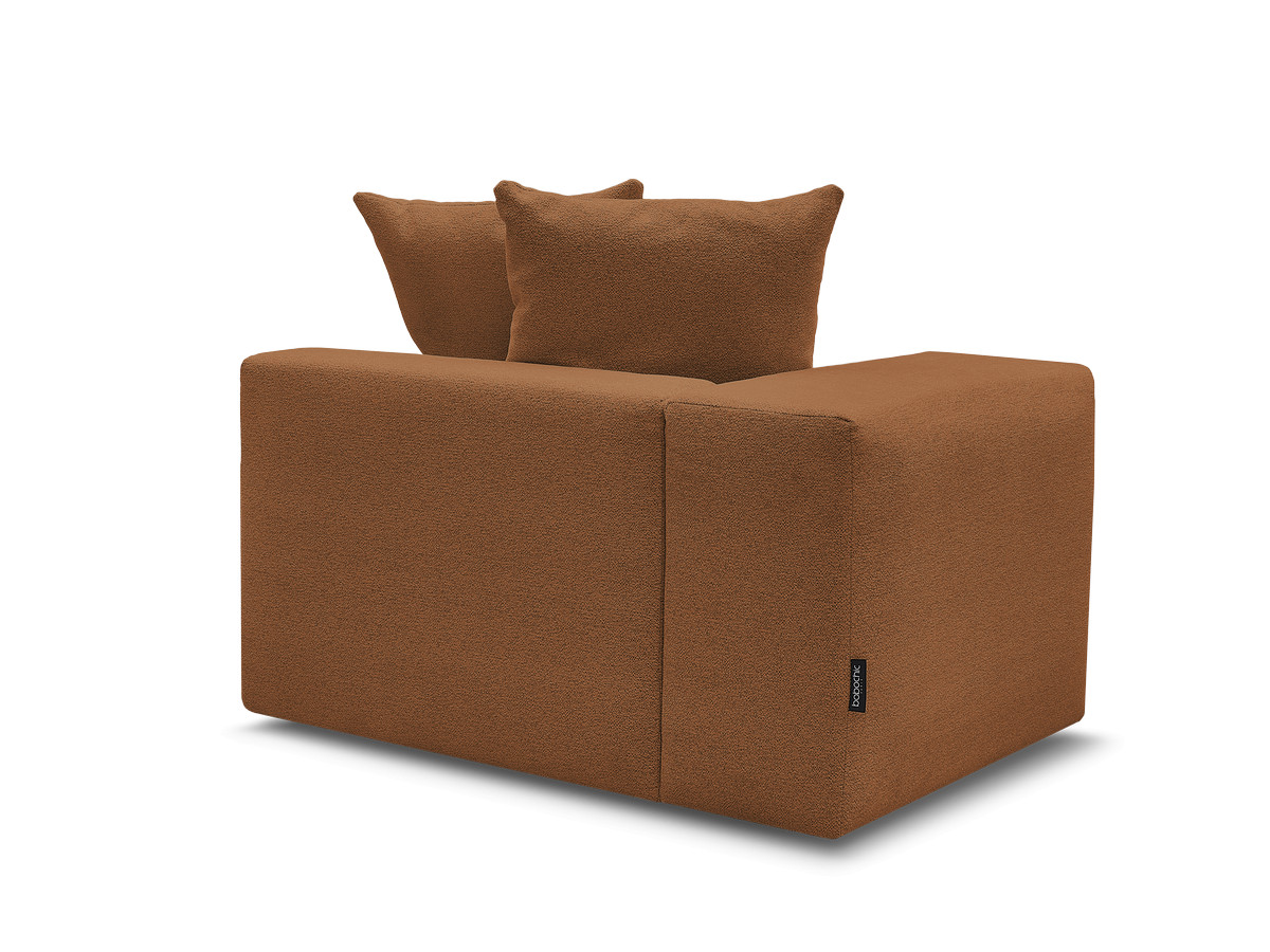 Bobochic Voltaire Sofamodul 1-Sitzer 130 × 100 cm Melange-Stoff Orange Ecke links