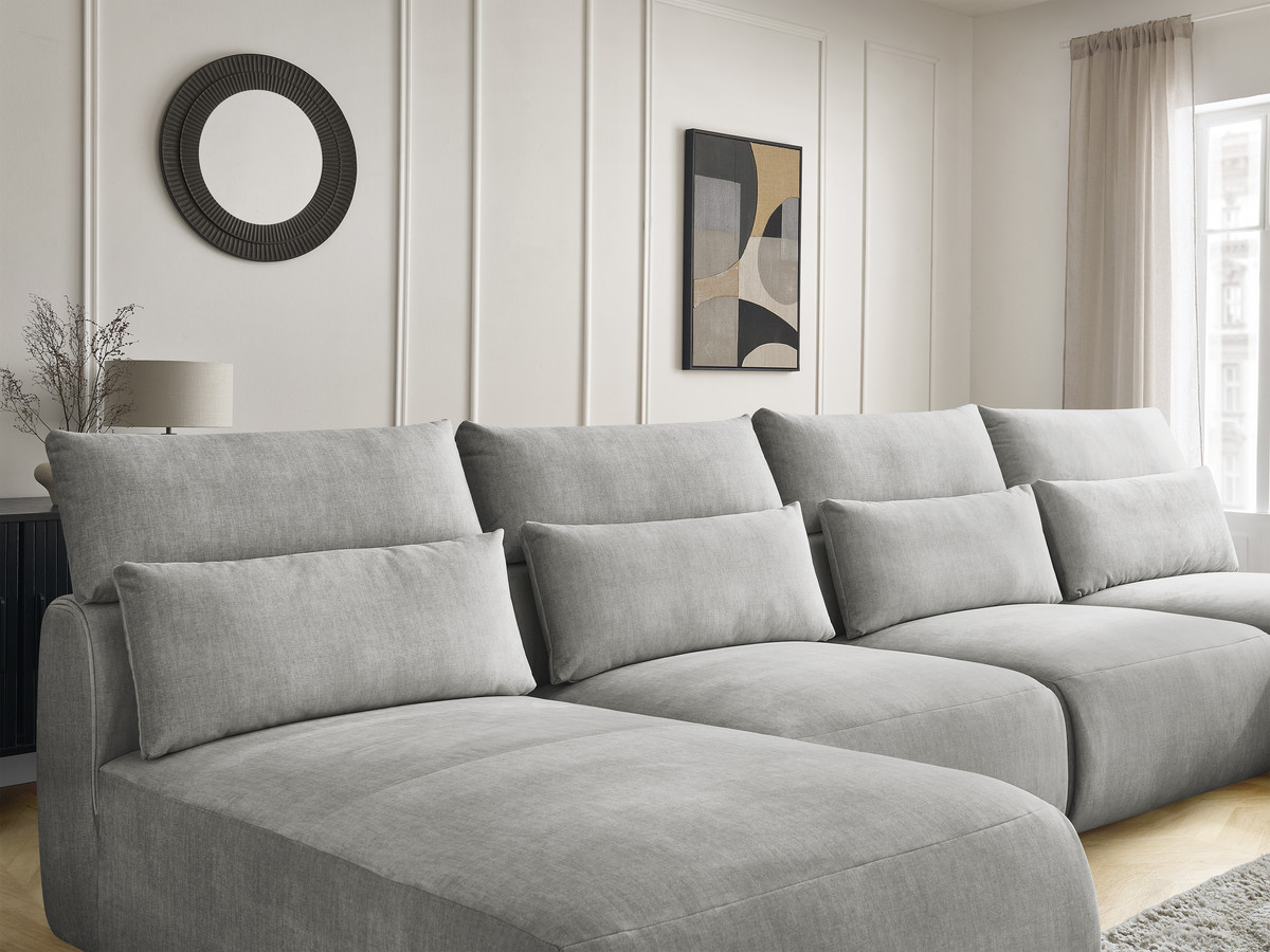Bobochic Jana Wohnlandschaft Samt Hellgrau