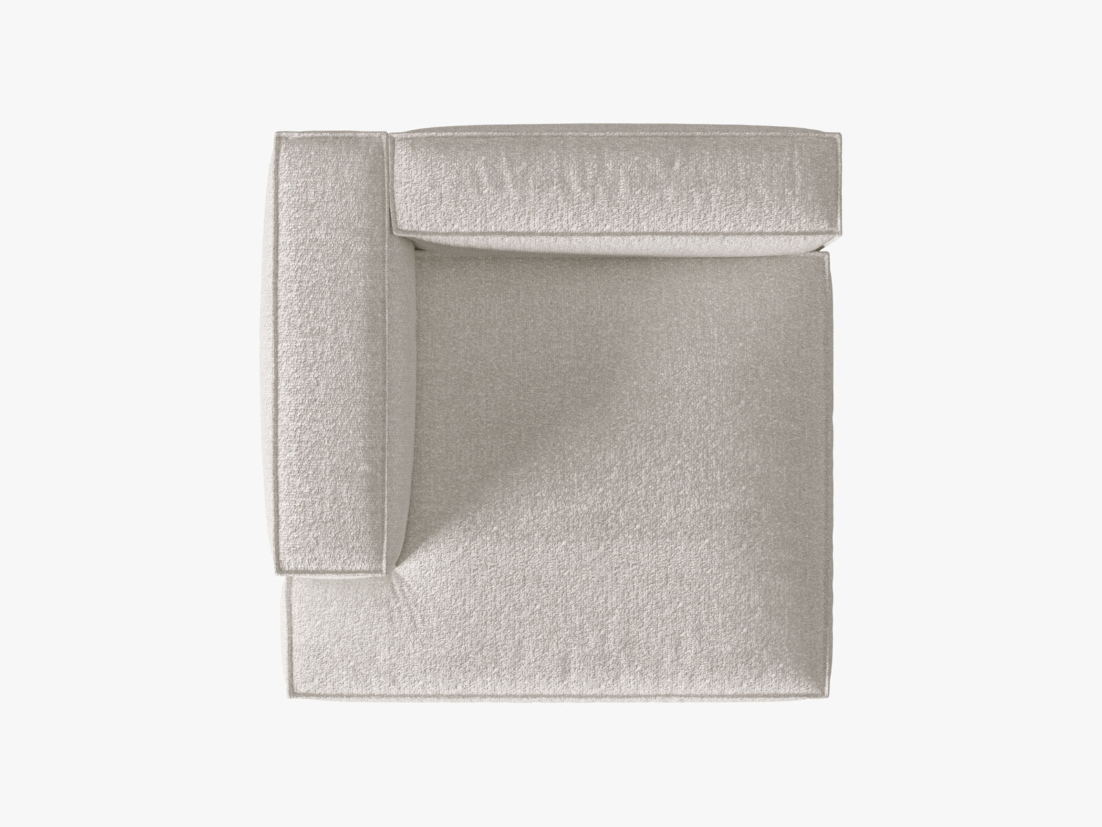 Micadoni Recamiere Nuria Groß 1-Sitzer Links Boucle Grau Beige Melange