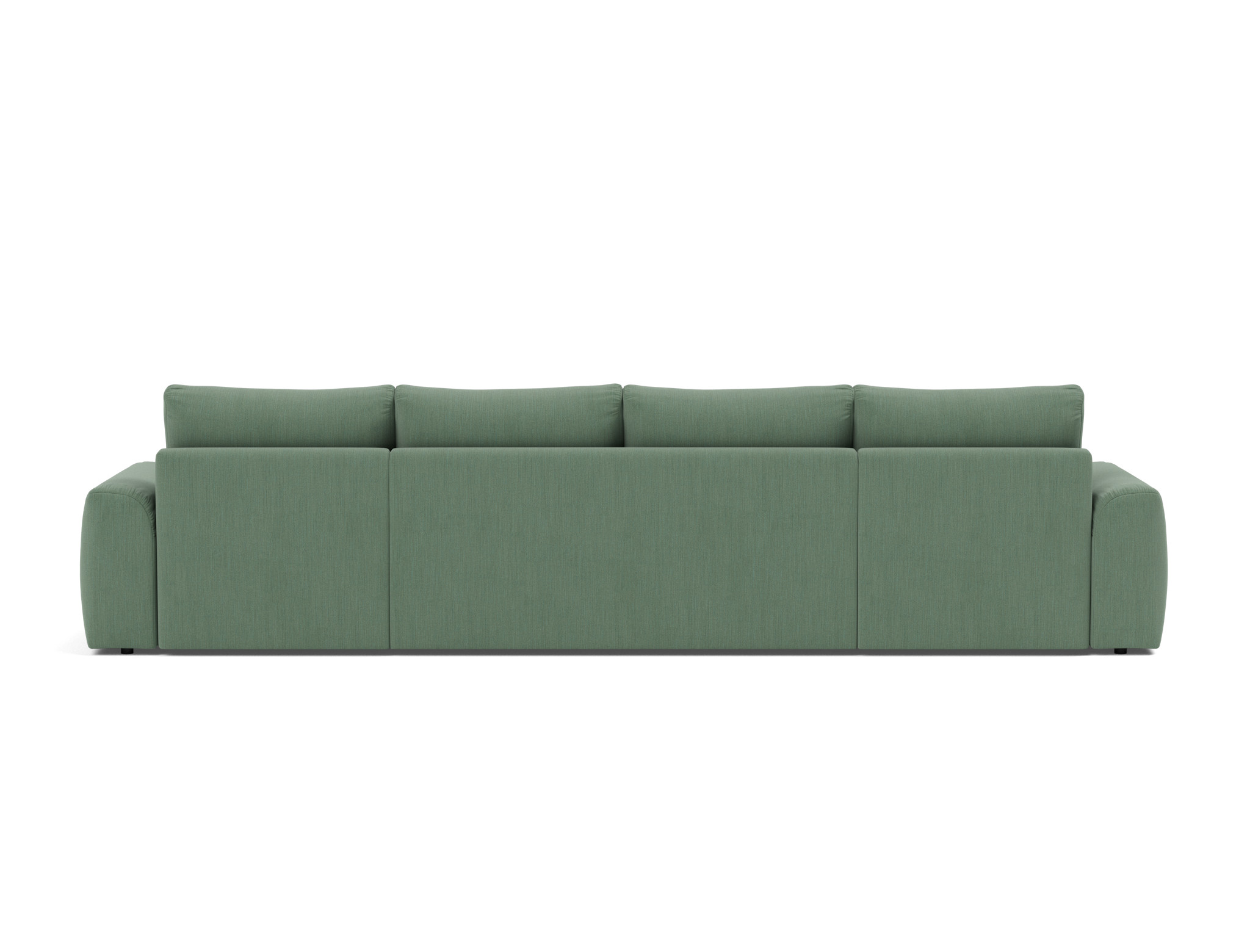 Schlafsofa Norum U-Form mit Chunky-Armlehnen Flachgewebe Elegance 518-Green