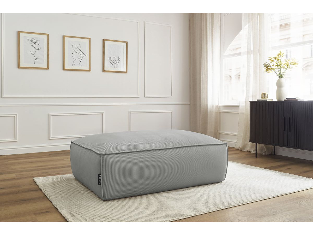 Bobochic Boheme Pouf Cordsamt Hellgrau