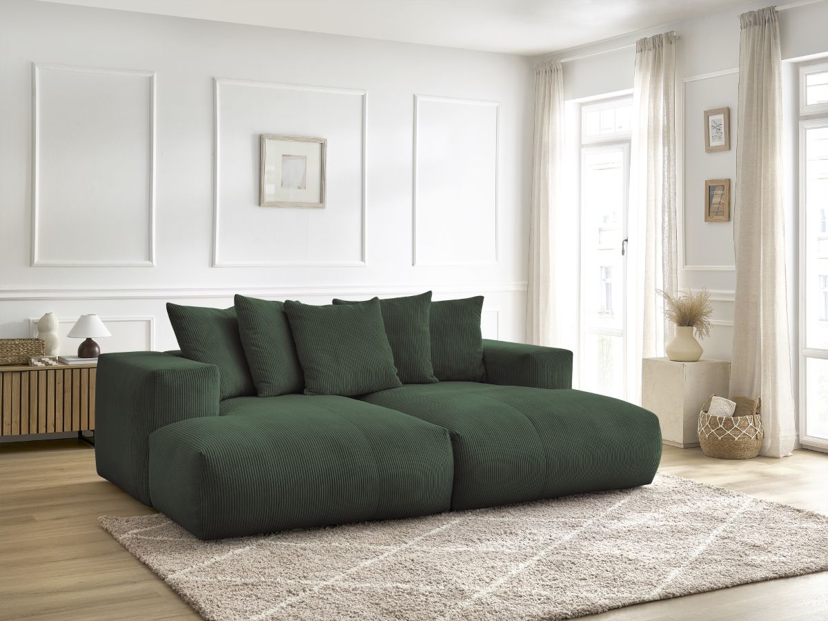 Bobochic Voltaire Sofa 4-Sitzer 248 × 170 cm Cordsamt Grün