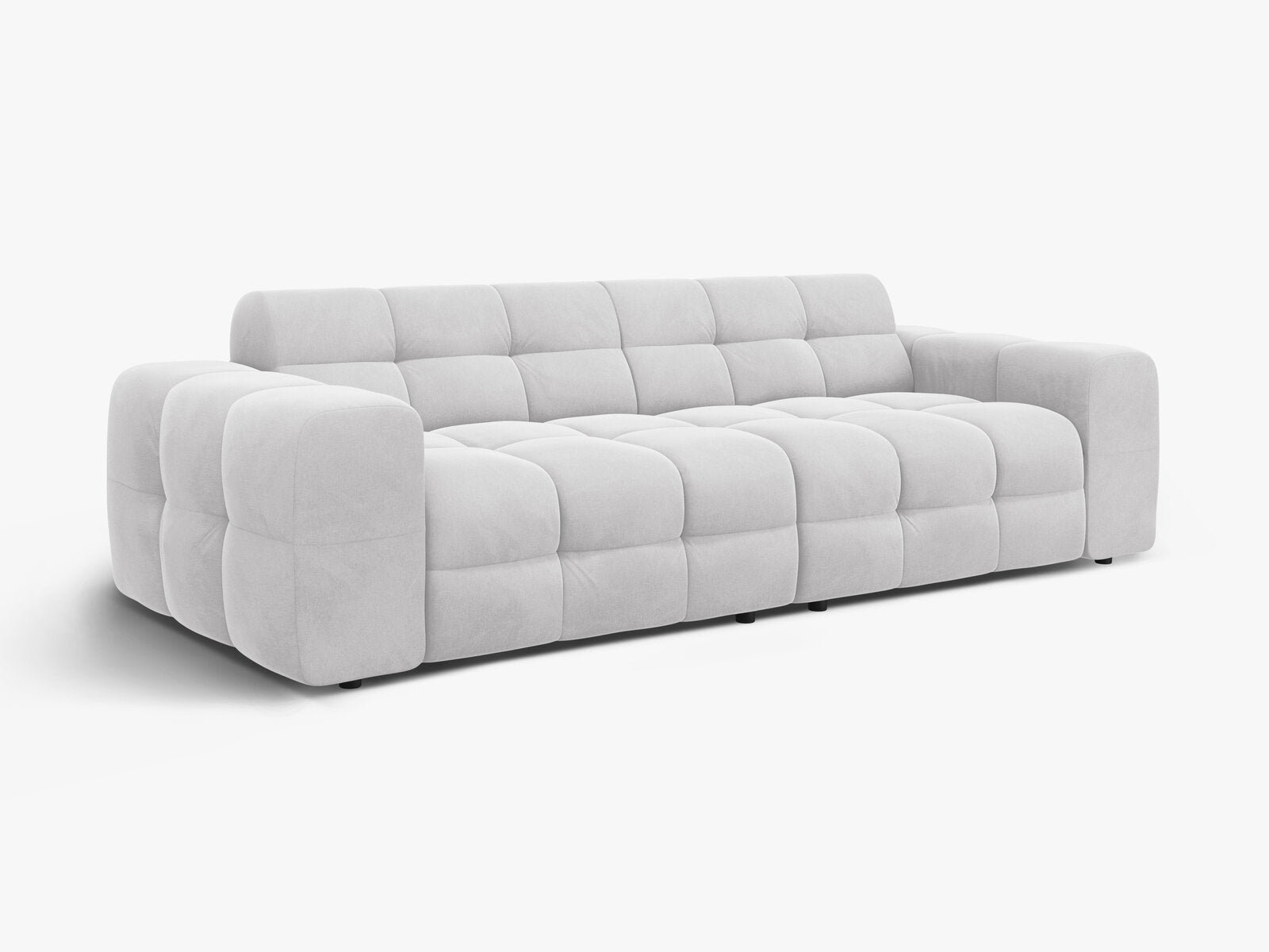 Micadoni Sofa Kendal 4-Sitzer Samt Magic Velvet Hellgrau