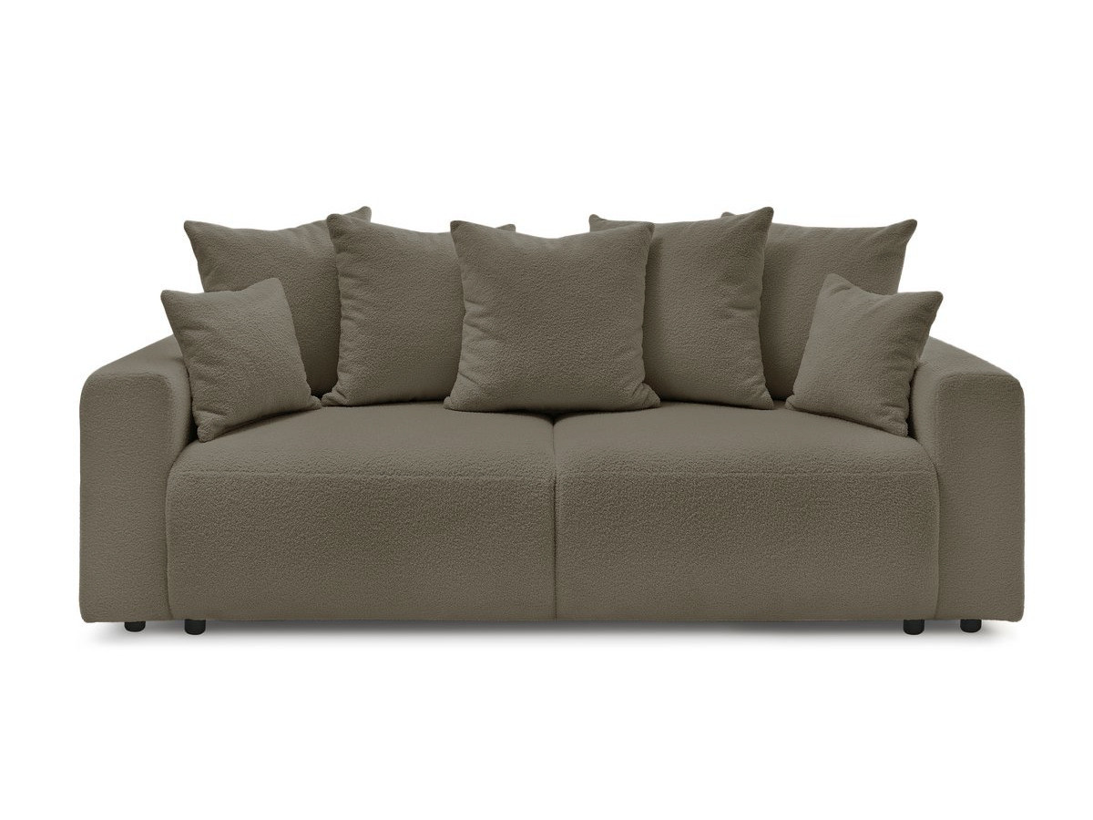 Bobochic Envy Schlafsofa 3-Sitzer mit Bettkasten Bouclé-Stoff Braun