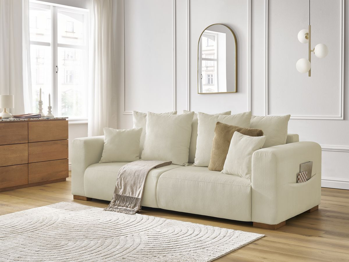 Bobochic Sidonie Sofa 3-Sitzer Cordsamt Beige