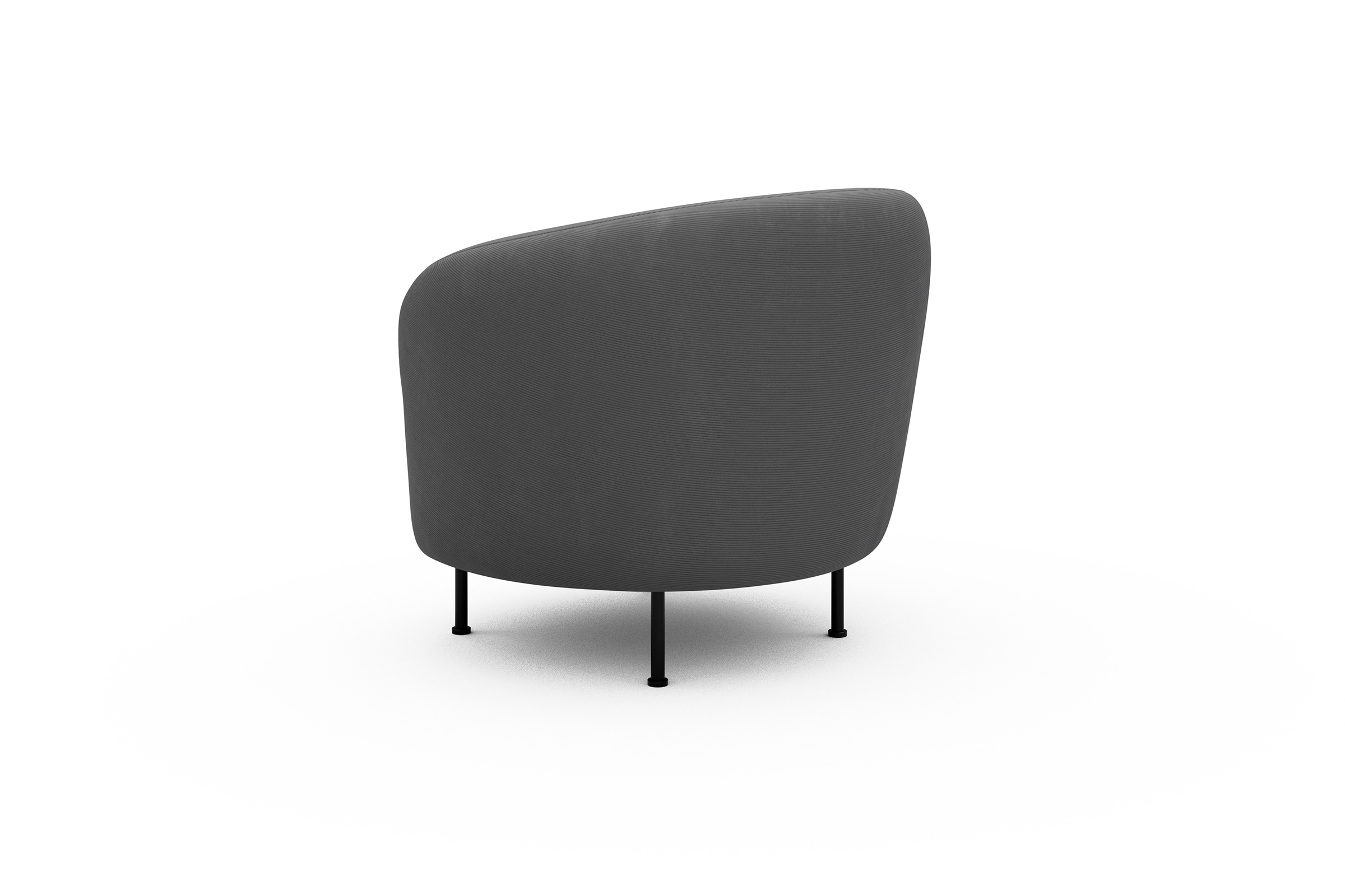 Sessel Ronda Metallbeine Schwarz Cordufine-Grey