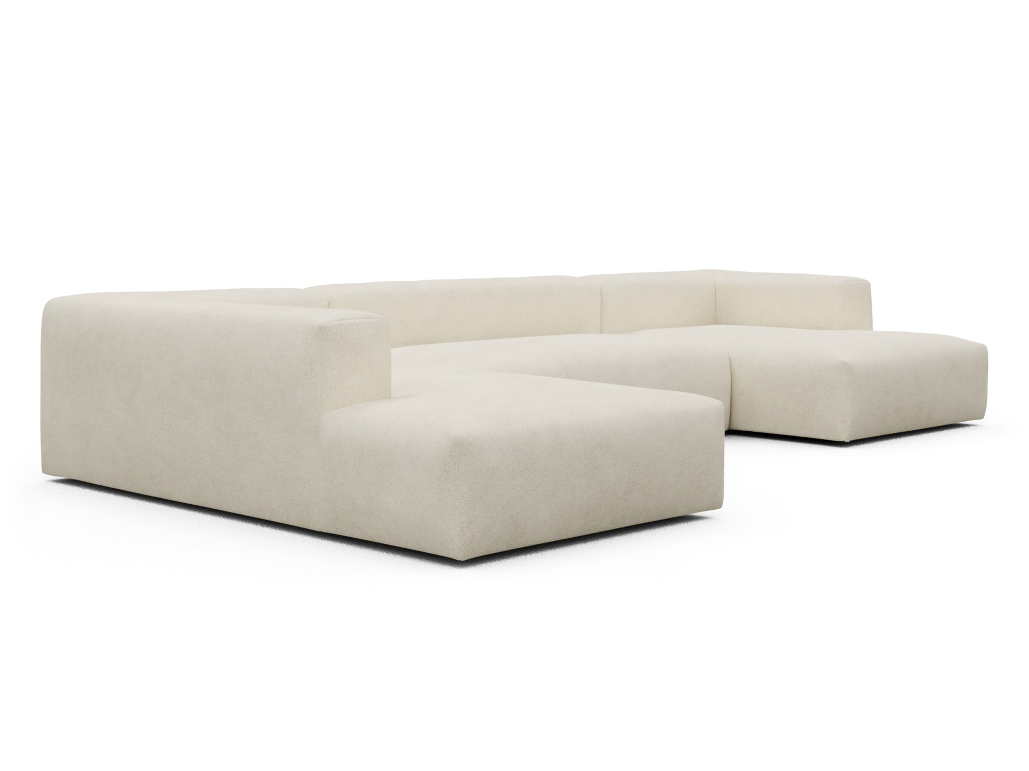 Skandi Home Wohnlandschaft Fred Relax-Ecke links mit 2-Sitzer und Chaiselongue rechts Boucle-Off-White moebelfaktor