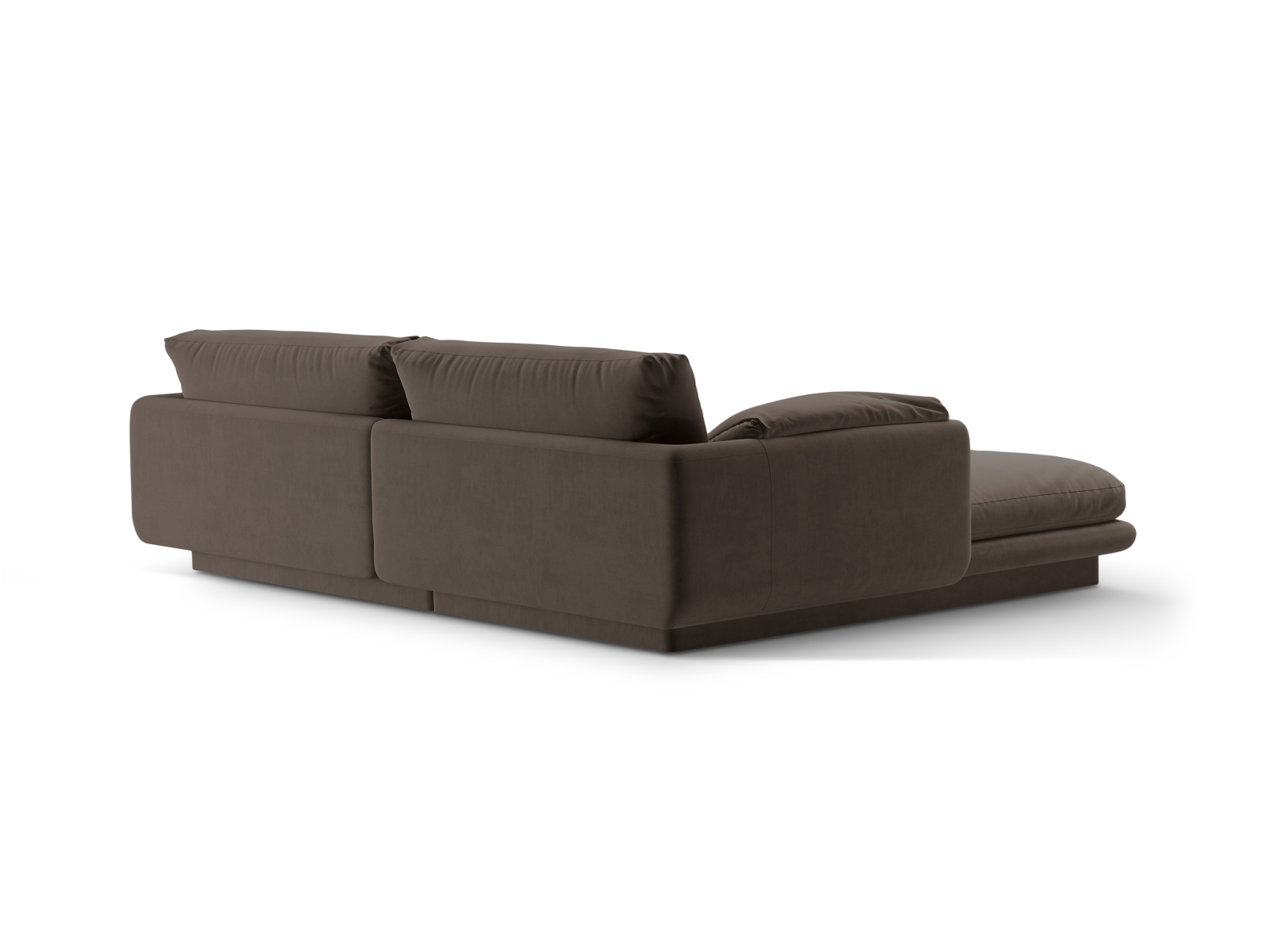 Micadoni Ecksofa Torino 3-Sitzer Rechts Samt Ebenholz