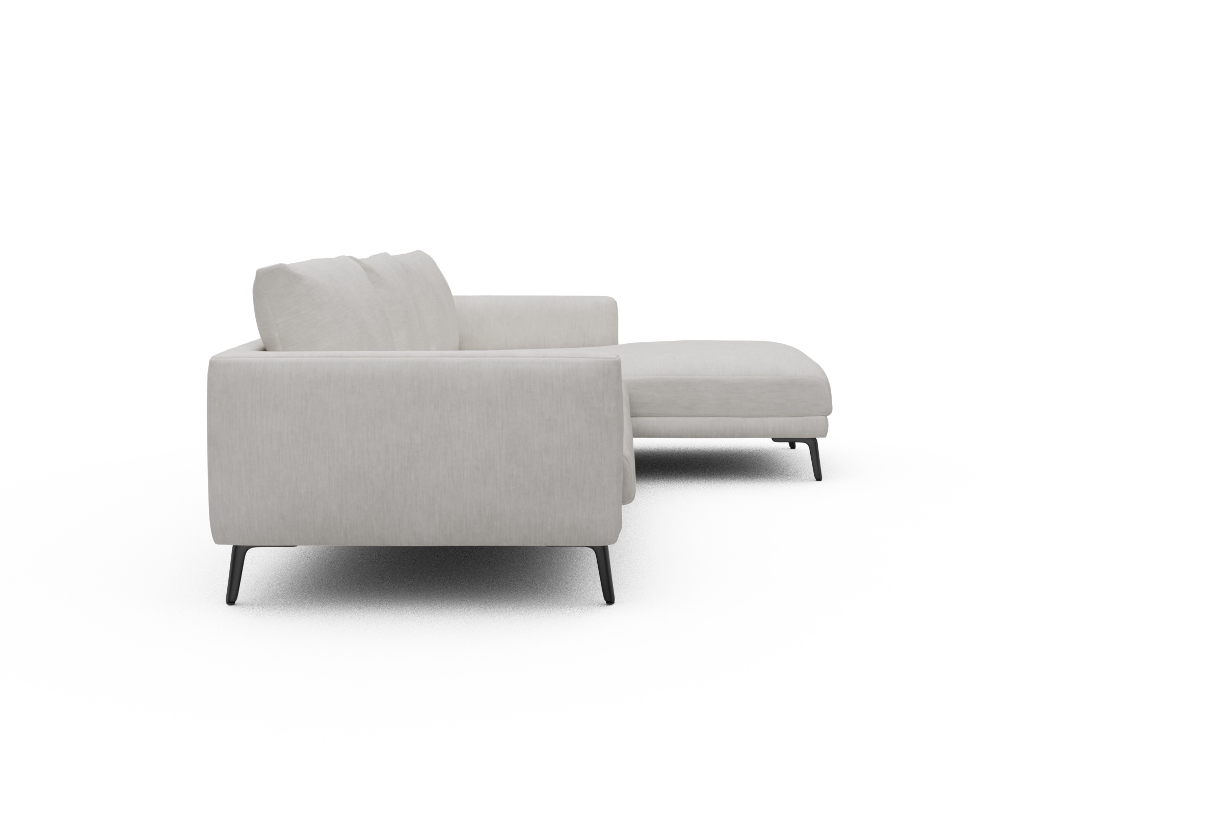 Ecksofa Karl Chaiselongue rechts mit 2,5-Sitzer Vivus-Dusty-Off-White