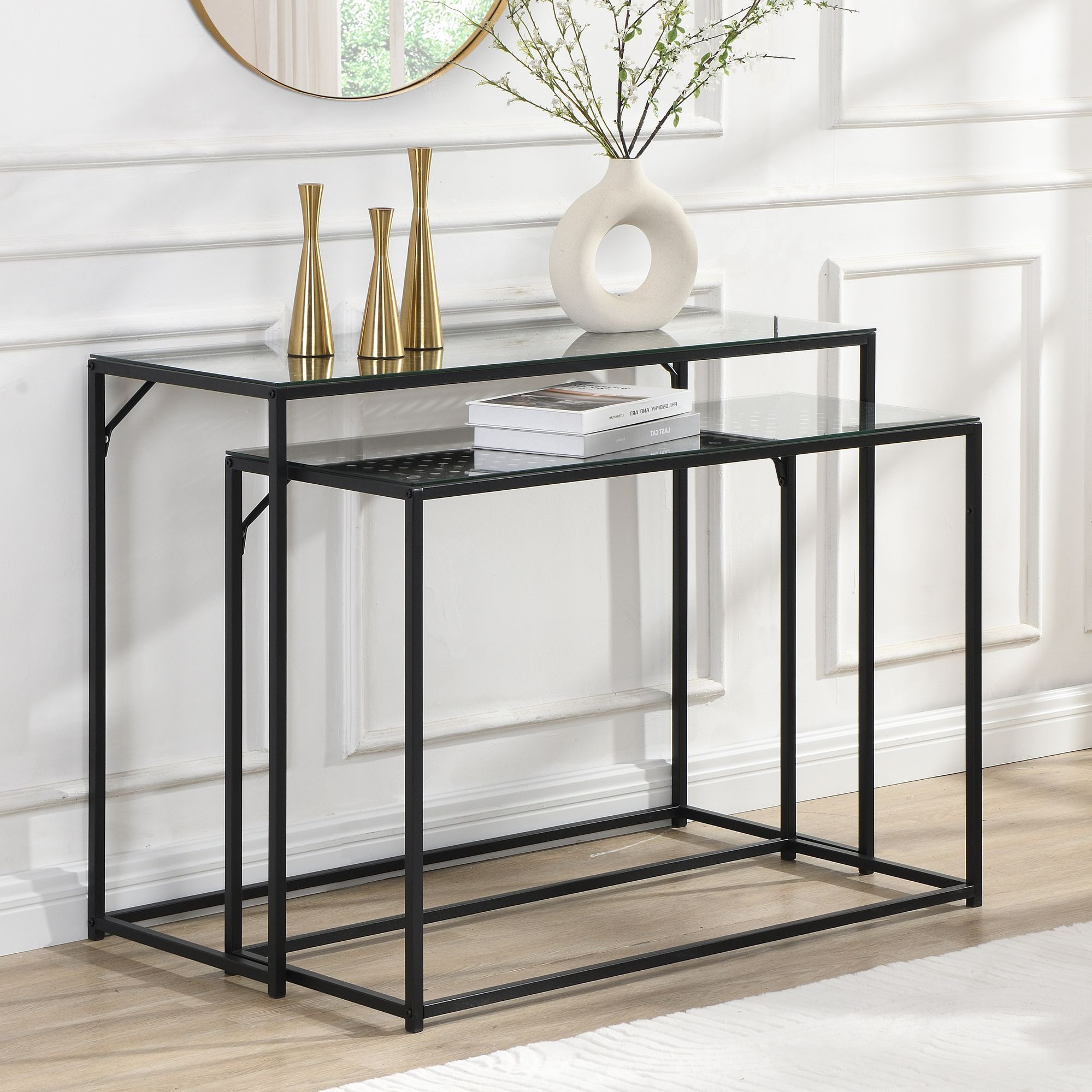 Konsolentisch Myrland Glas Schwarz 100 × 40 × 77 cm