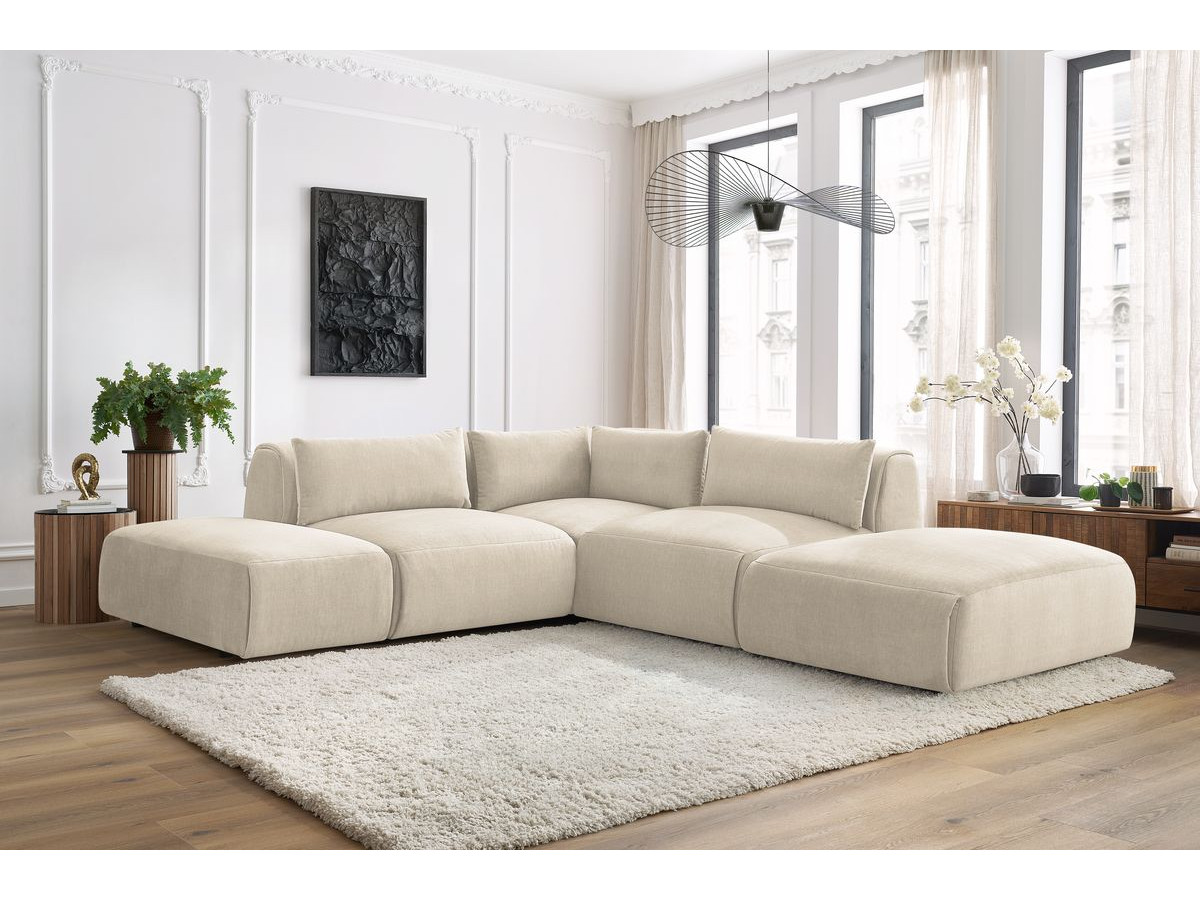 Bobochic Jeanne Ecksofa 271 × 300 cm Samt Beige