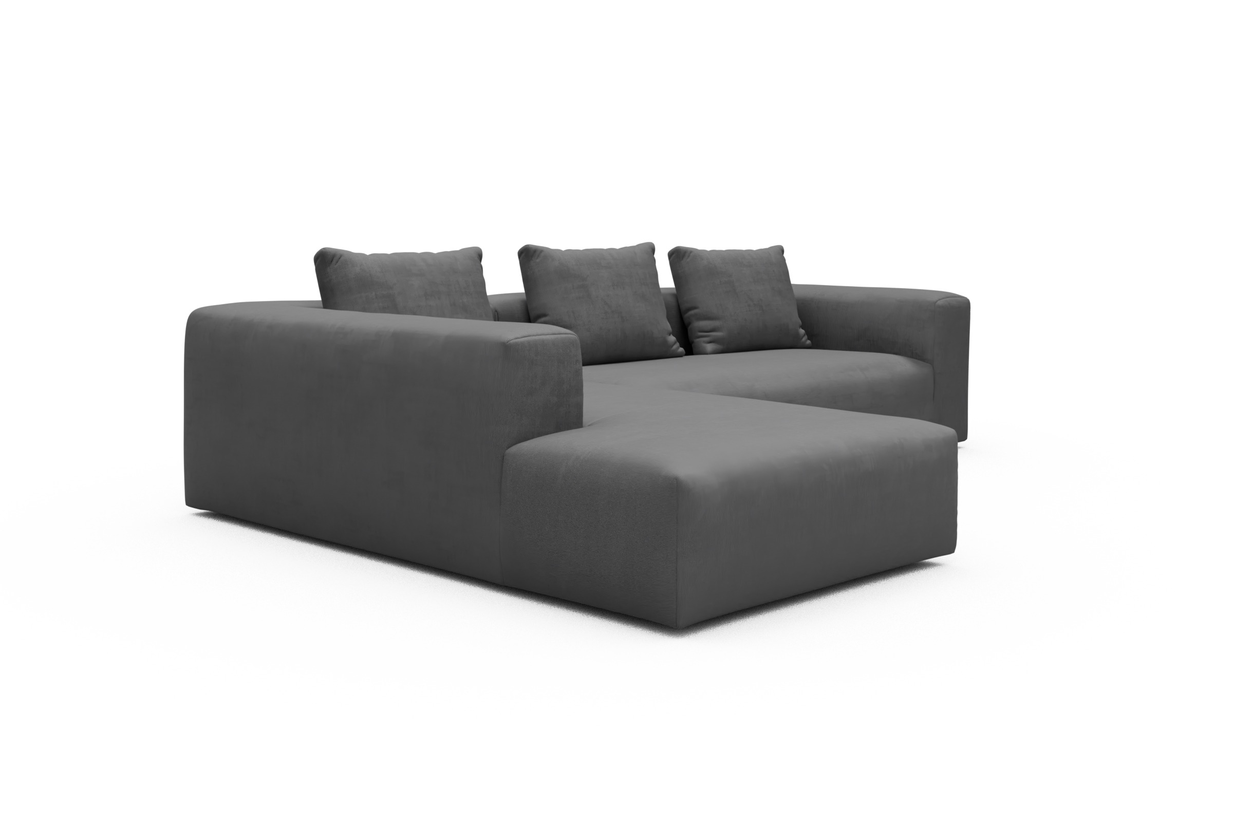 Ecksofa Fred Relax-Ecke links mit 2,5-Sitzer Cordufine-Grey