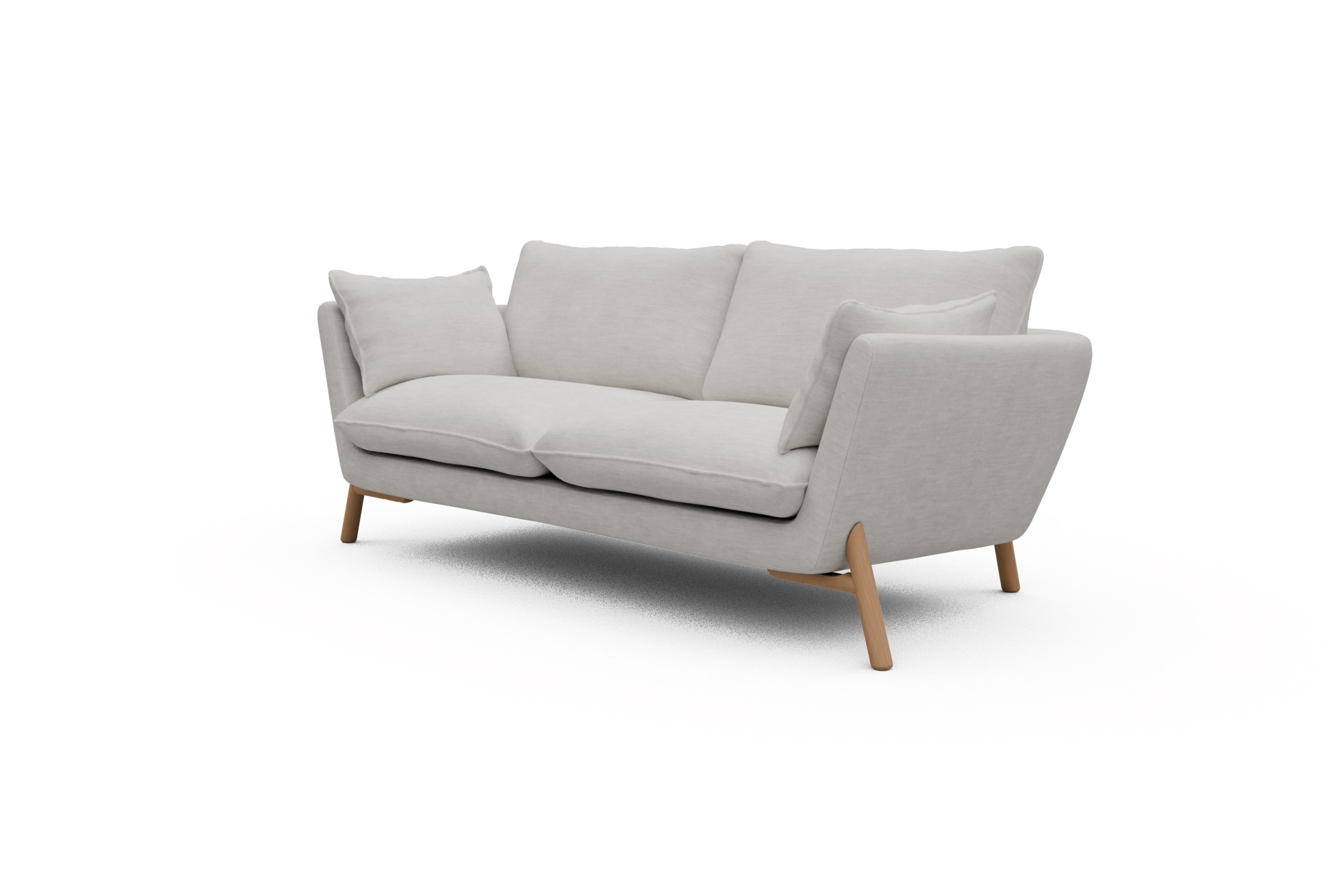 Sofa Emil 2-Sitzer Beinfarbe Eiche Natur Vivus-Dusty-Off-White