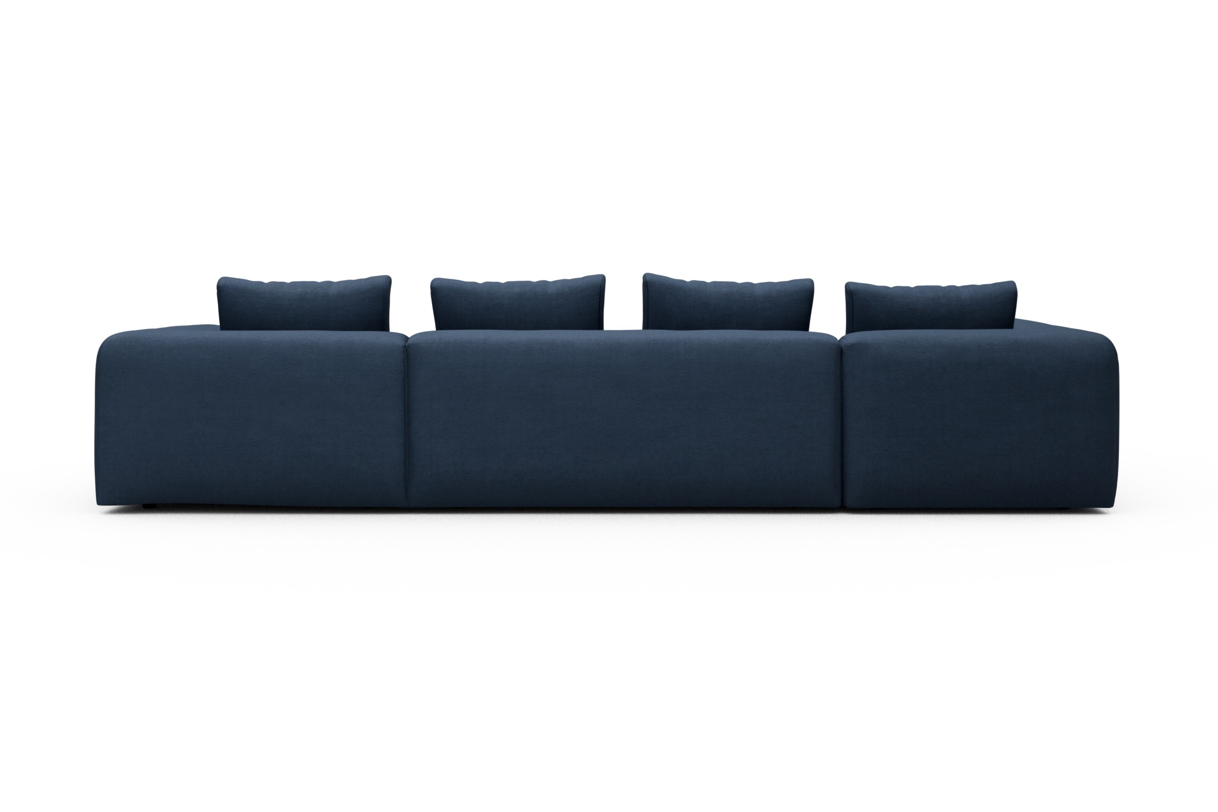 Wohnlandschaft Fred Chaiselongue rechts mit 2-Sitzer und lange Armlehne links Weda-Blue