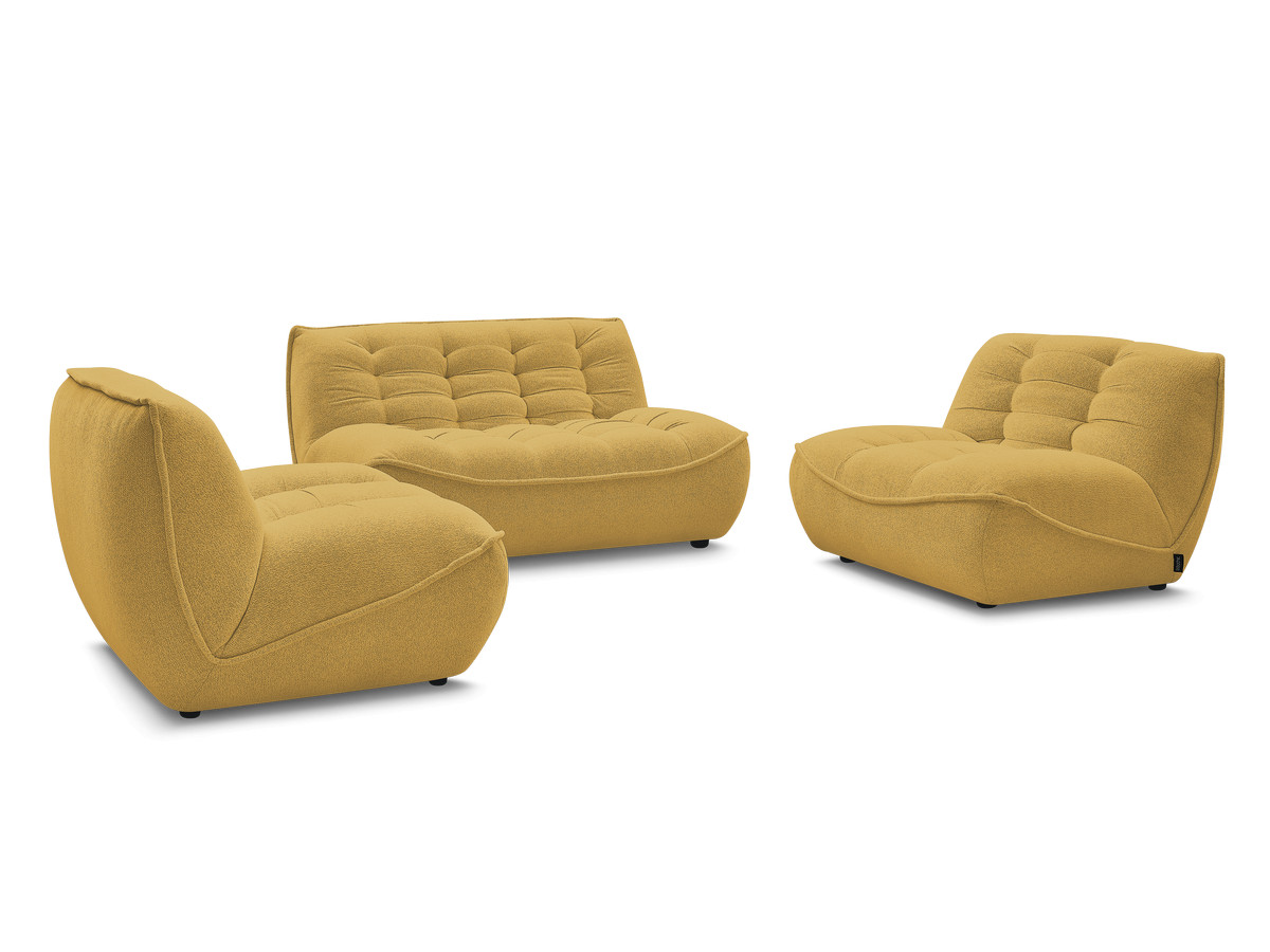 Bobochic Serena Sofa 4-Sitzer Melange-Stoff Gelb