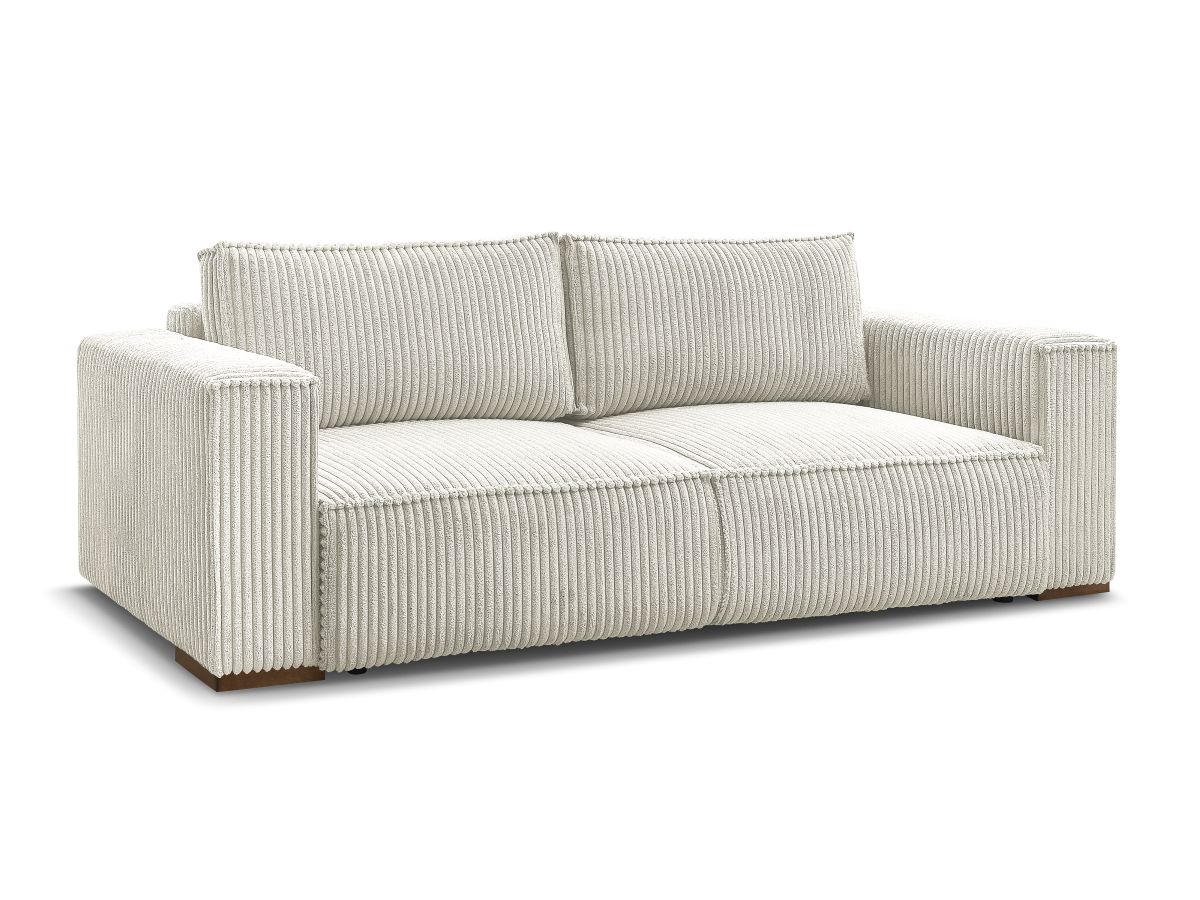 Bobochic Chelsea Schlafsofa 3-Sitzer mit Bettkasten Breitcord weich Beige