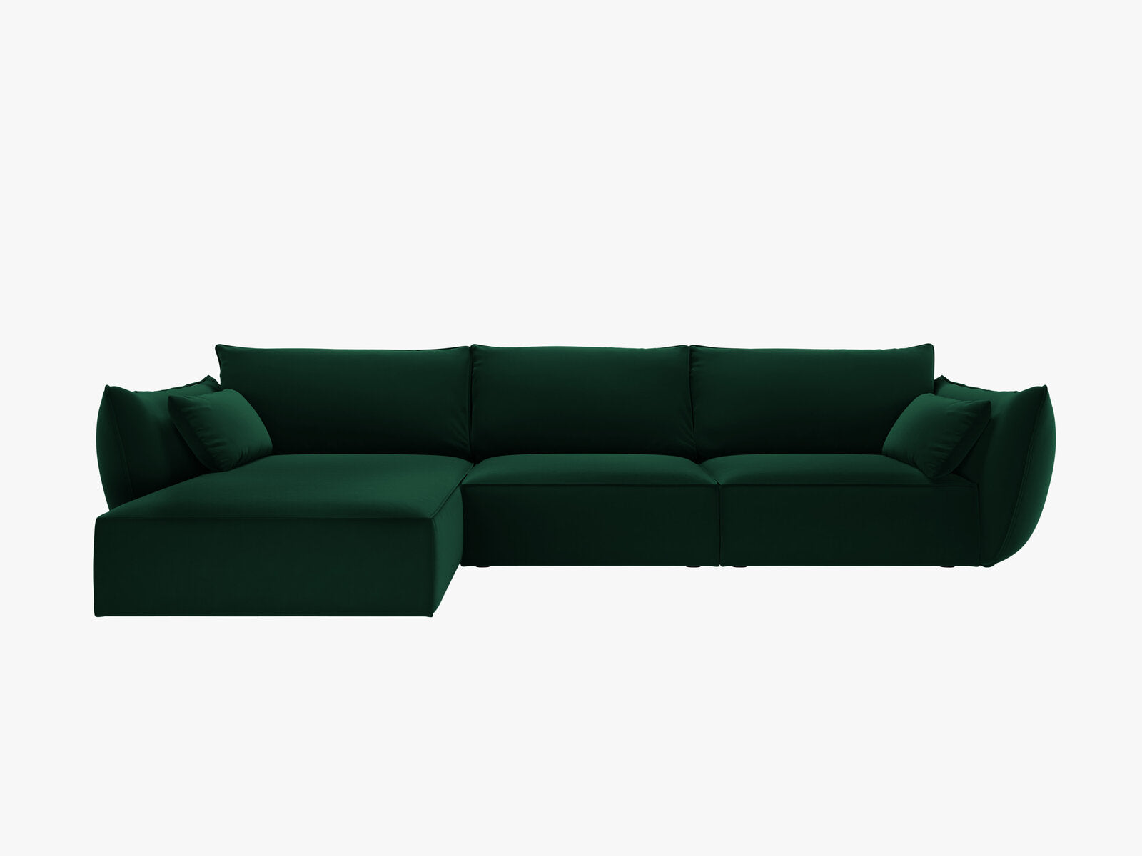 Micadoni Ecksofa Kaelle 4-Sitzer Links Samt Bluvel Flaschengrün