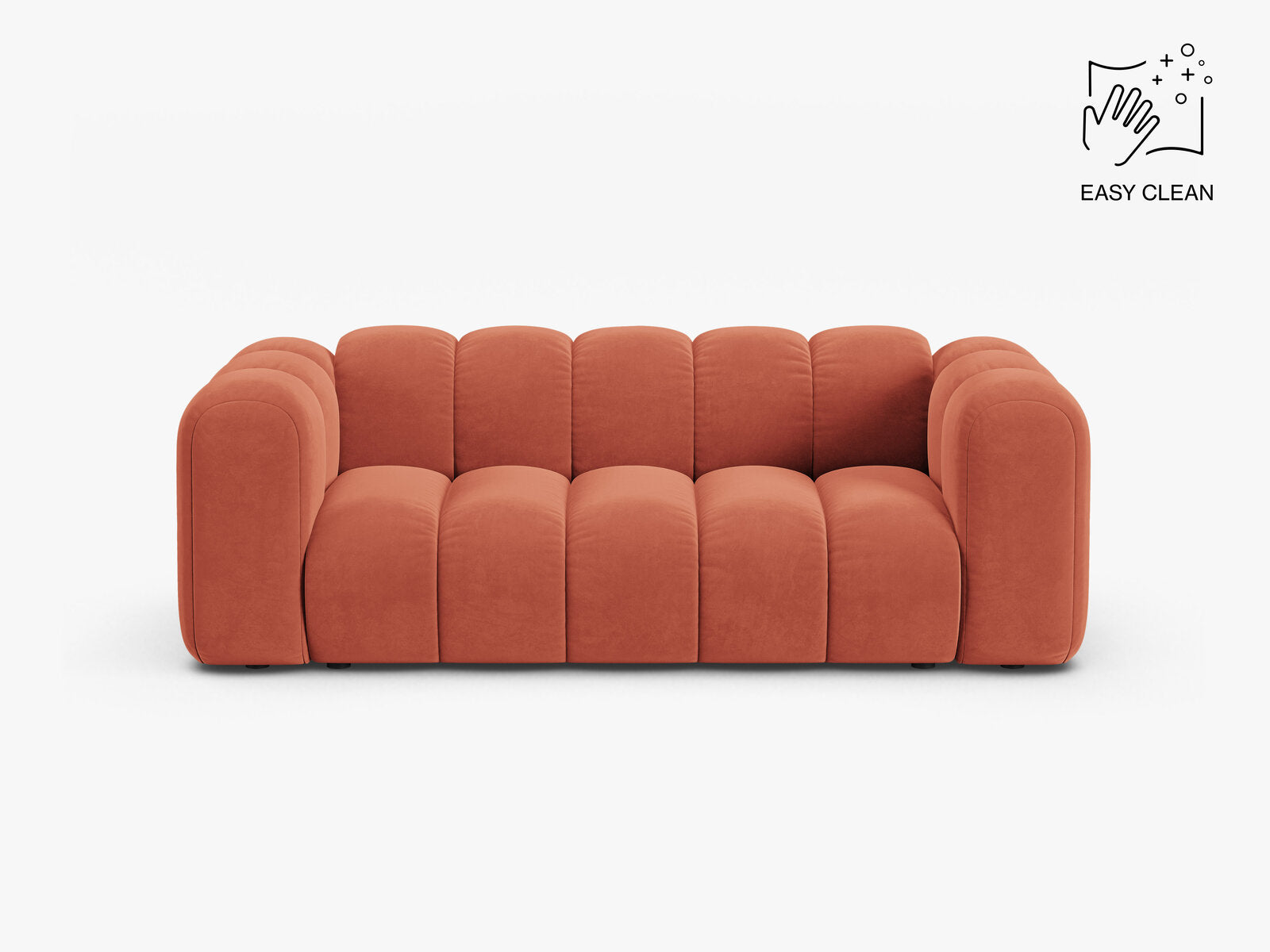 Micadoni Sofa Lupine 2-Sitzer Samt Venus Koralle