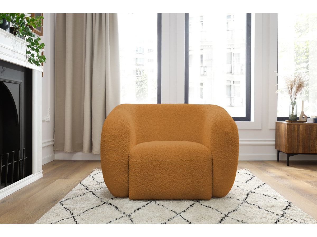 Bobochic Celine Sessel Bouclé-Stoff Gelb