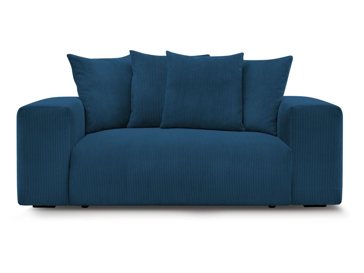 Bobochic Voltaire Sofa 2-Sitzer Cordsamt Dunkelblau