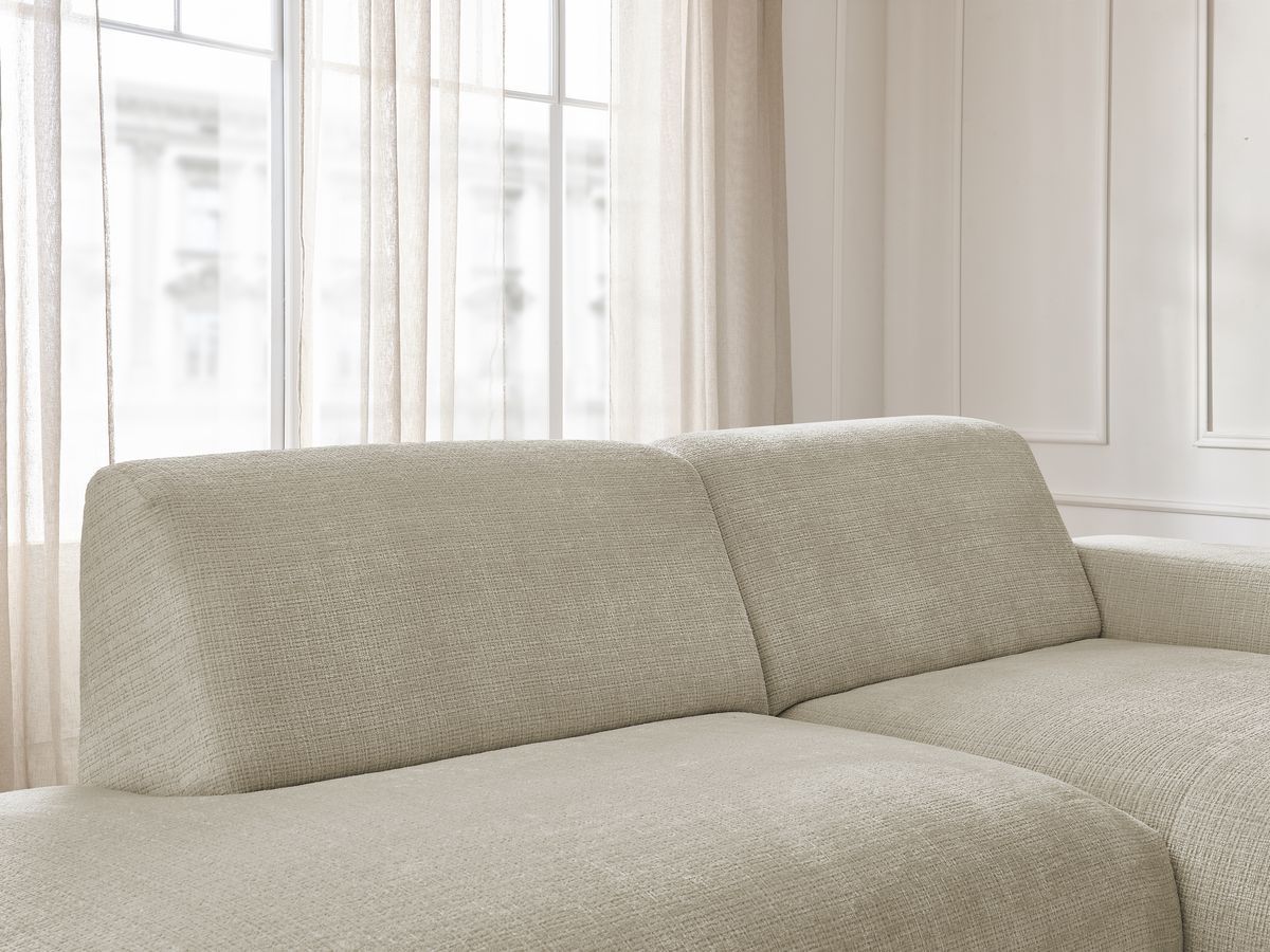 Bobochic Sirius Ecksofa 300 × 170 cm Strukturstoff Beige Ecke rechts