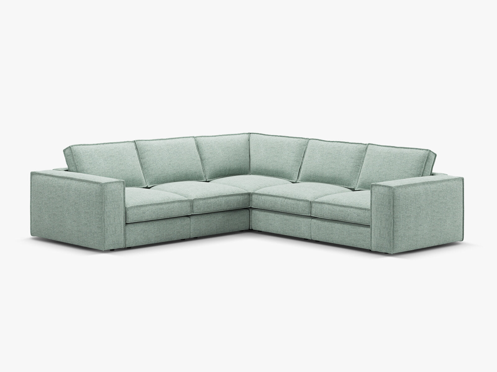 Micadoni modulares symmetrisches Ecksofa Pola 4-Sitzer Minze