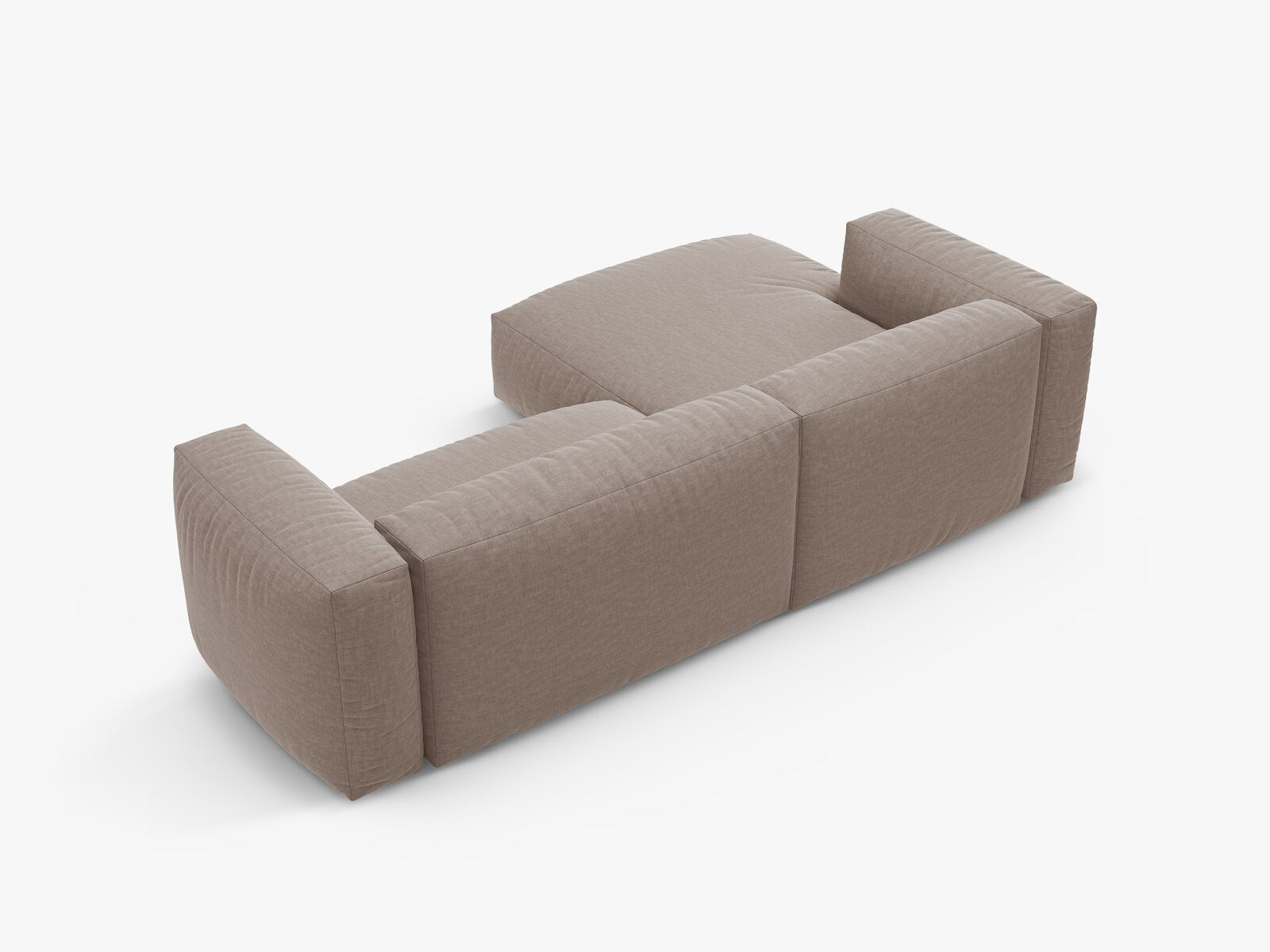 Micadoni Martina Ecksofa 4-Sitzer mit Schlaffunktion Links Strukturierter Stoff Boston Dunkelbeige