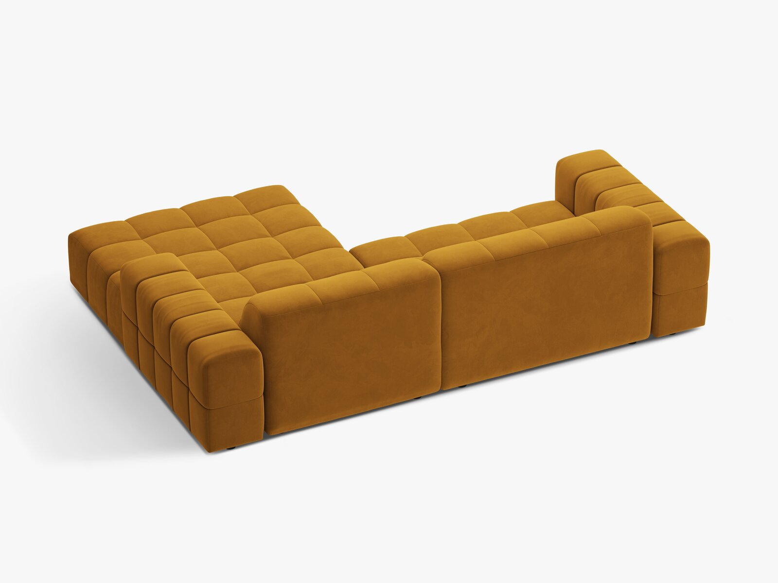 Micadoni Jennifer Ecksofa 4-Sitzer Rechts Samt Bluvel Gelb