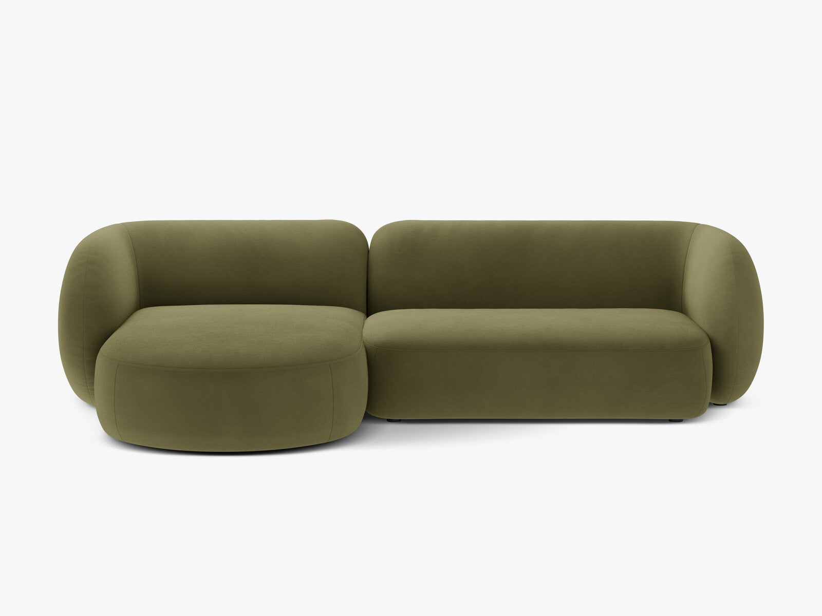 Micadoni Ecksofa Kate 3-Sitzer Links Samt Grün