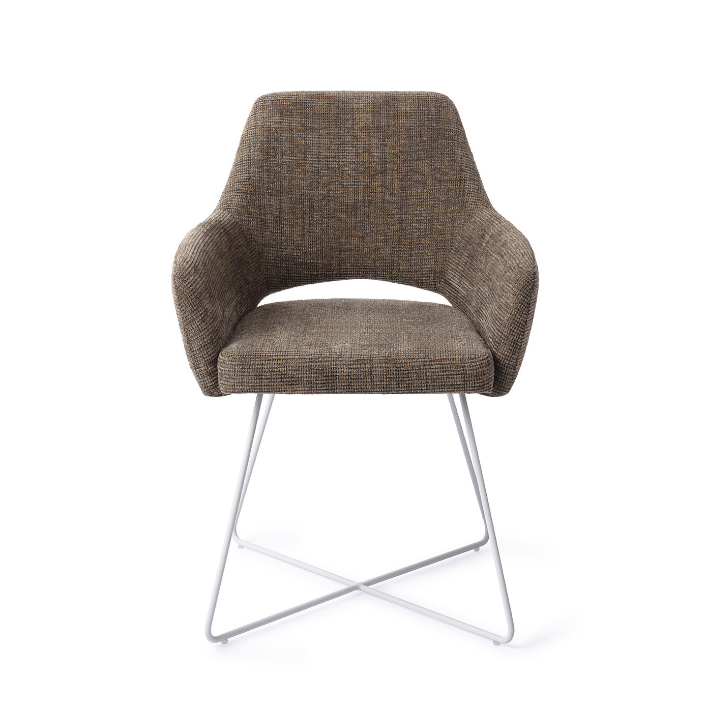 Jesper Home Esszimmerstuhl Yanai Checked Chestnut Cross Weiß