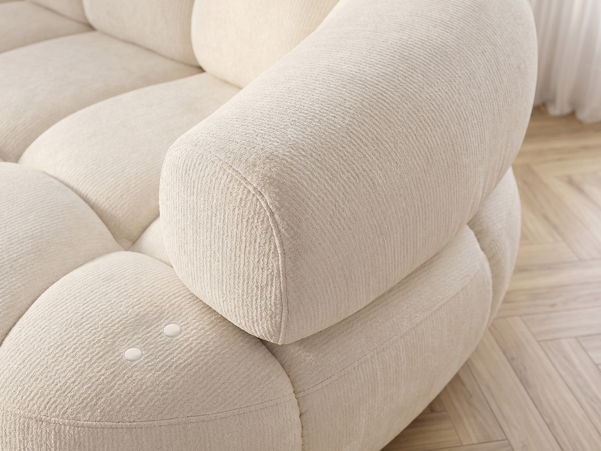 Bobochic Lovely Ecksofa mit Schlaffunktion Stoff Beige Ecke links