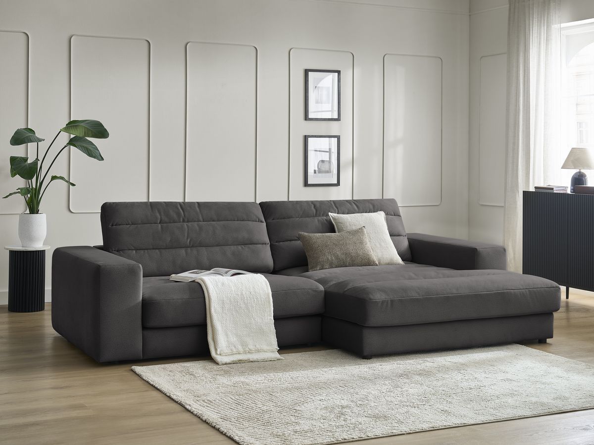 Bobochic Sierra Ecksofa Samt Schwarz Ecke rechts