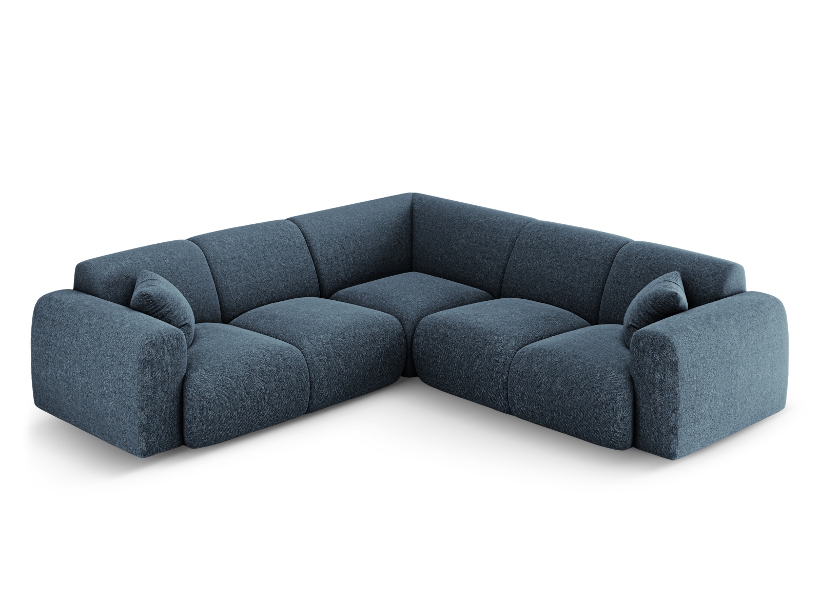 Cosmopolitan Design Symmetrisches Ecksofa Nolio 5-Sitzer Chenille Haga Königsblau