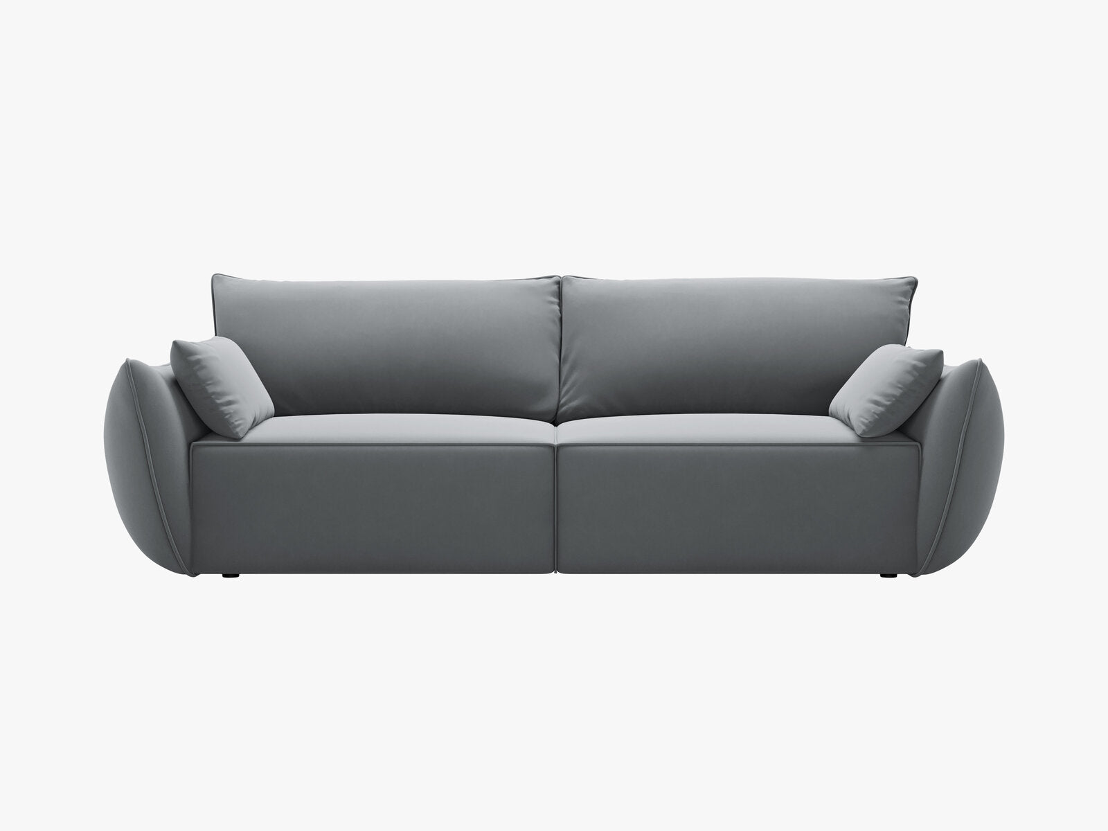 Micadoni Kaelle Schlafsofa 3-Sitzer mit Bettkasten Samt Bluvel Grau