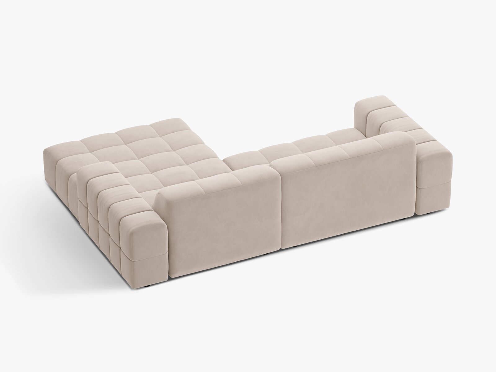Micadoni Jennifer Ecksofa 4-Sitzer Rechts Samt Venus Helles Beige