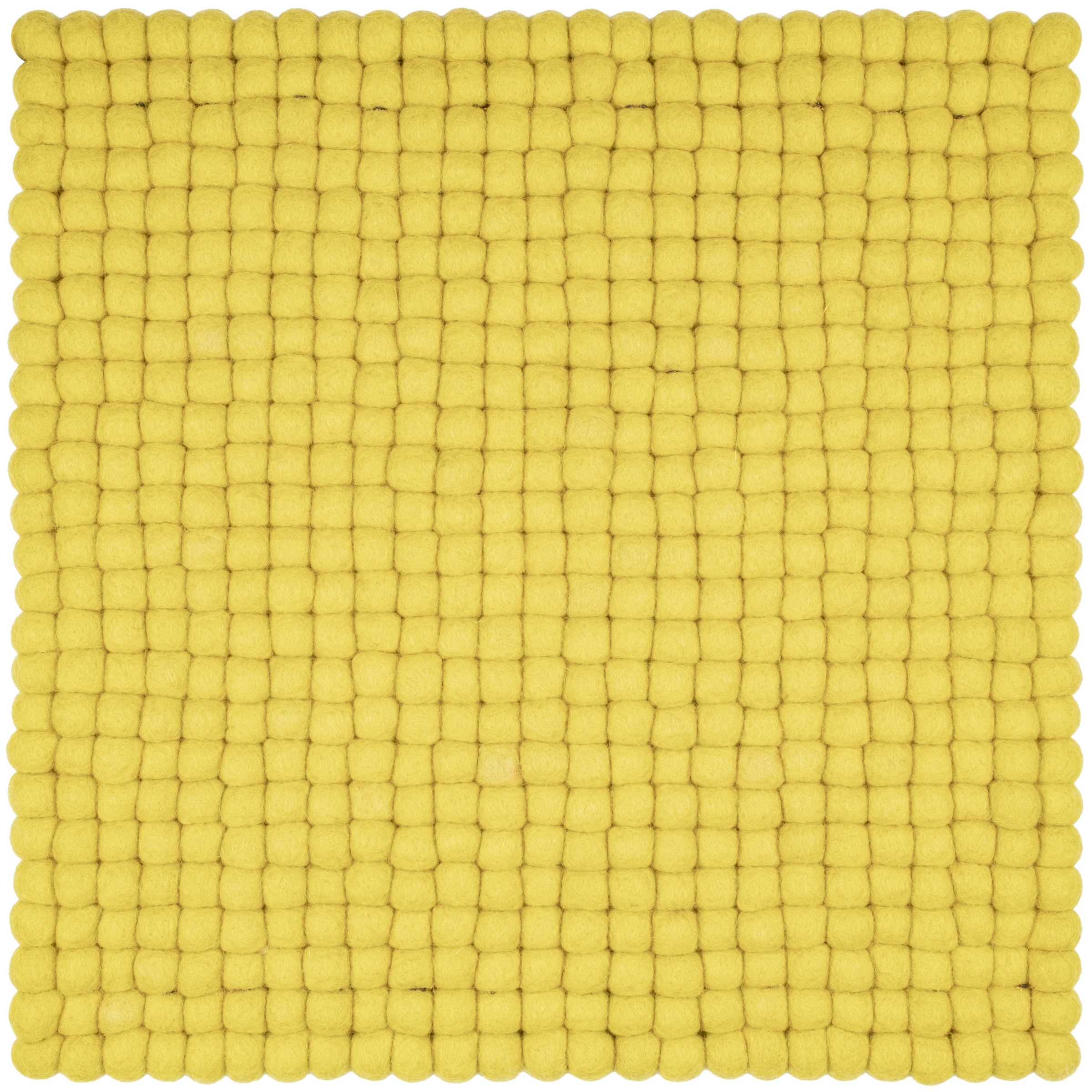 myfelt Kata Filzkugel-Sitzauflage Gelbgrün 36 x 36 cm