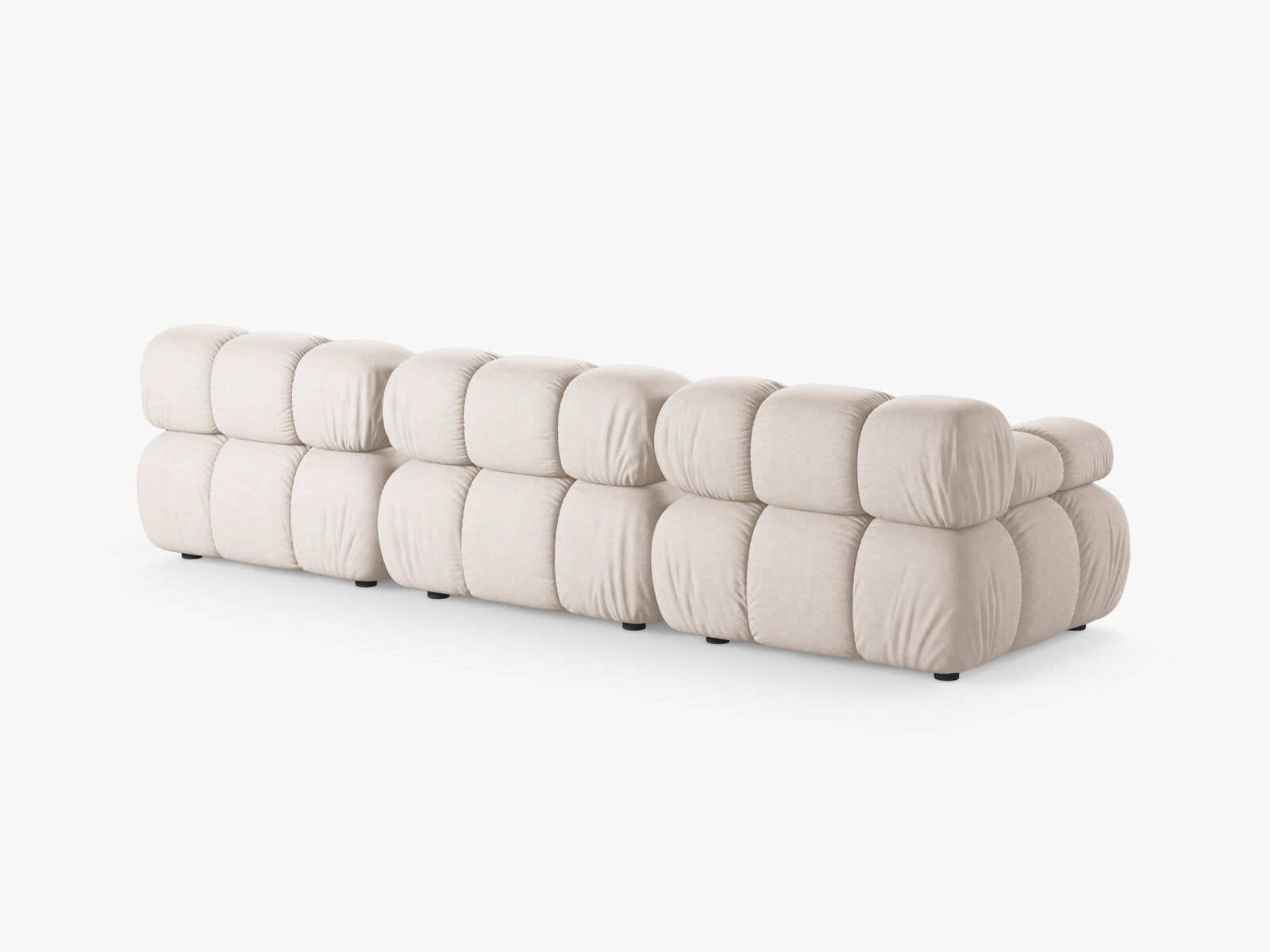 Micadoni Modulares Sofa Bellis 3-Sitzer Strukturierter Stoff Liberty Beige