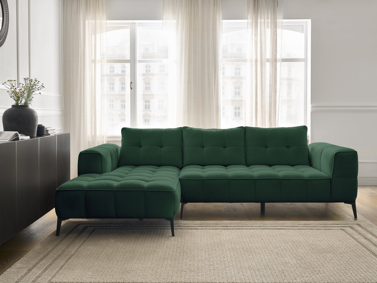 Bobochic Anis Ecksofa Strukturstoff Grün Ecke links