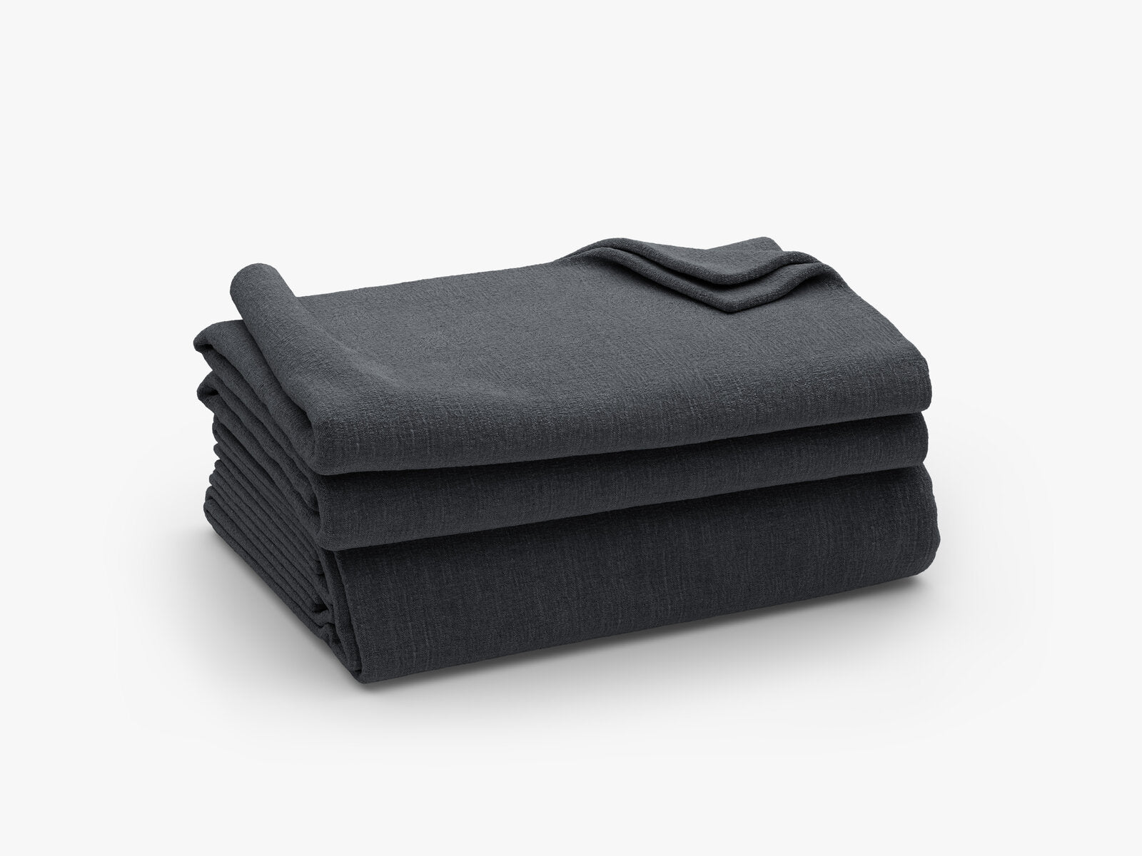 Micadoni Ersatzbezug Ecksofa Jodie 3-Sitzer Strukturierter Stoff Lins Grau und Blau Rechts