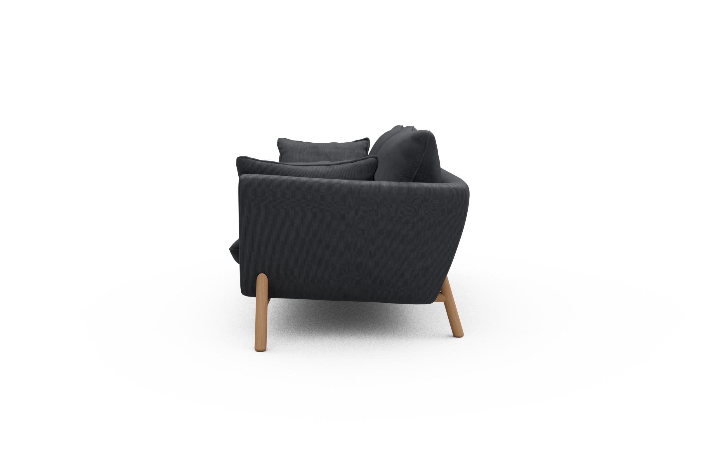 Sofa Emil 2-Sitzer Beinfarbe Eiche Natur Cordufine-Slate-Grey