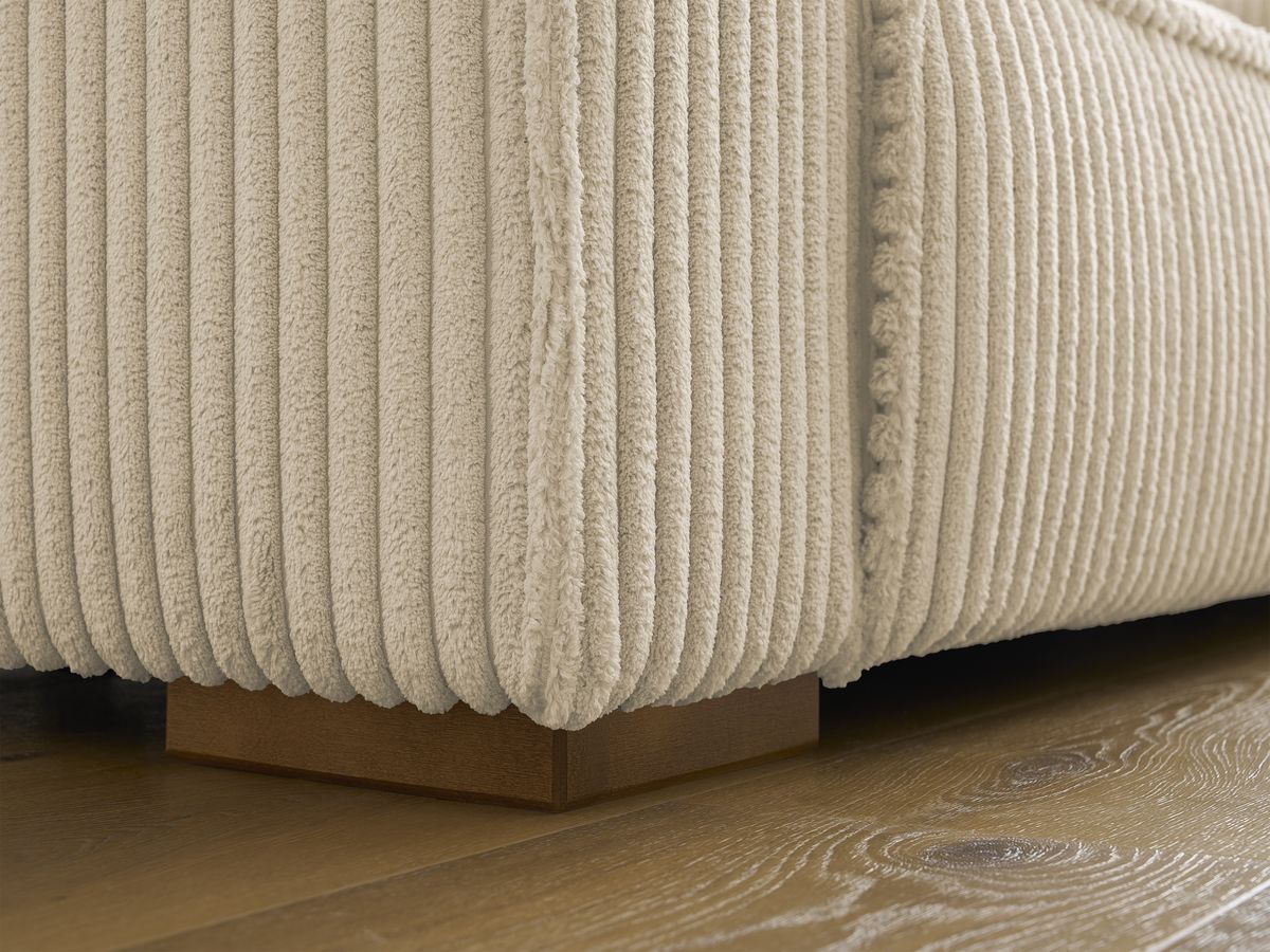 Bobochic Chelsea Sofa 6-Sitzer mit Pouf Breitcord weich Taupe