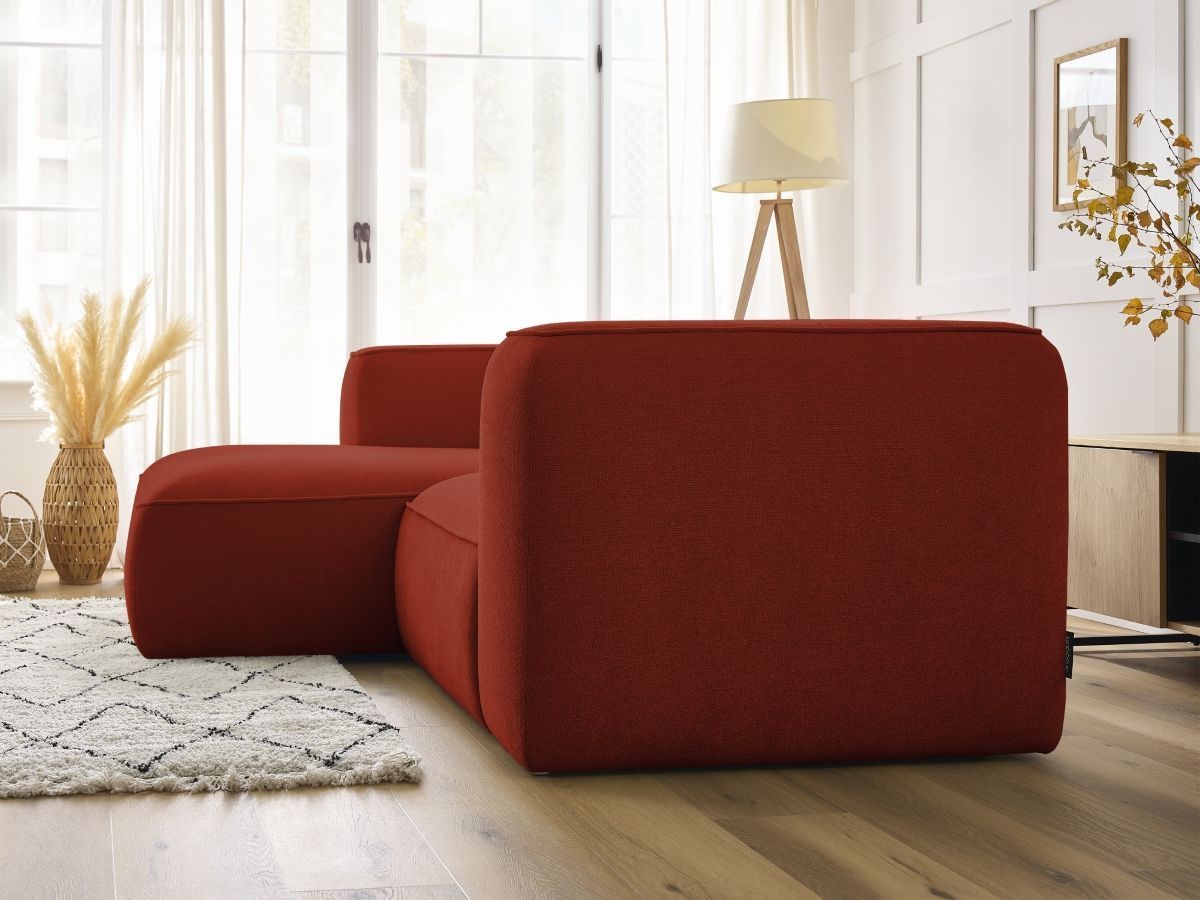 Bobochic Zephyr Ecksofa 260 × 165 cm Strukturstoff Orange Ecke links