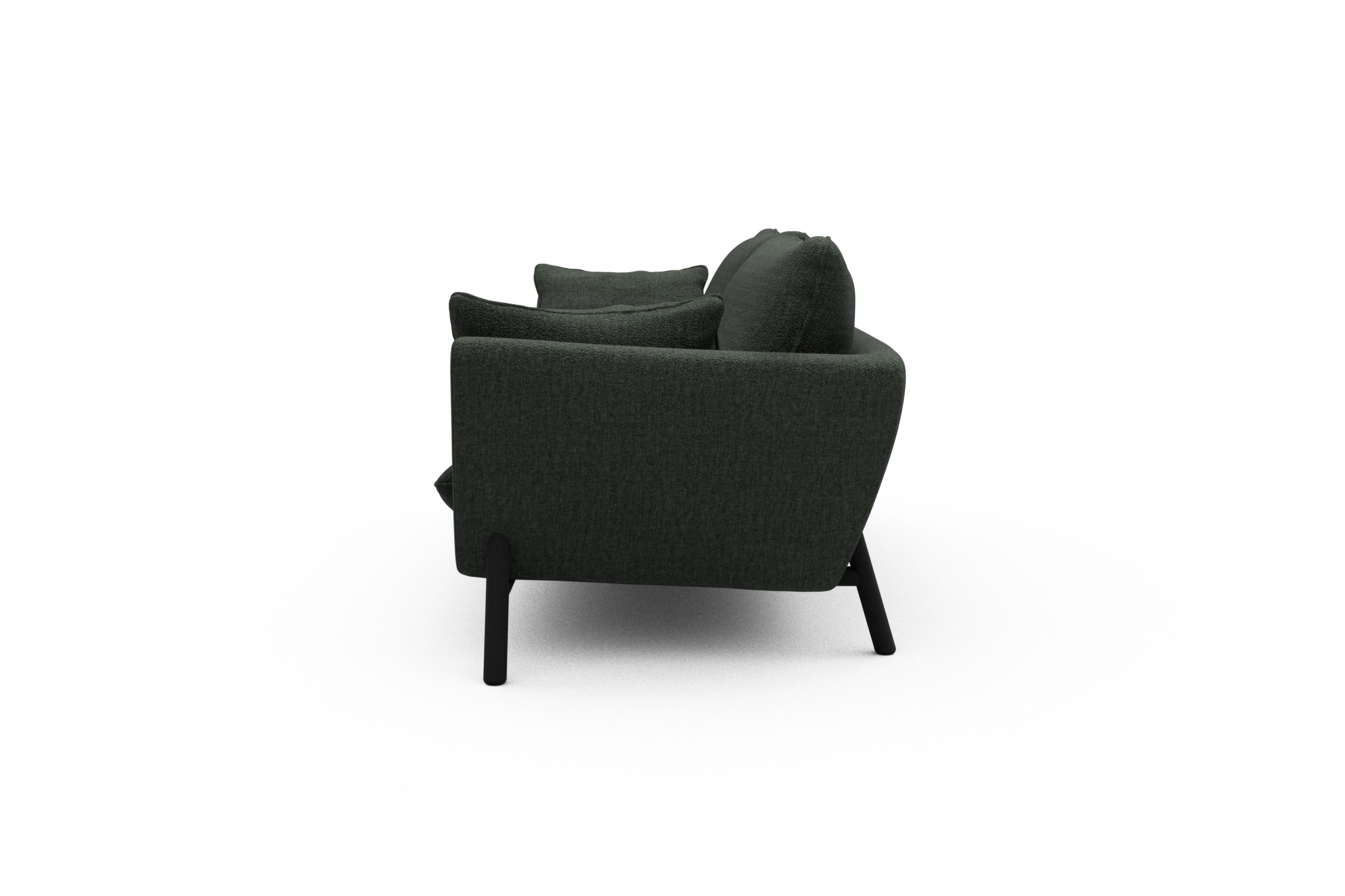 Sofa Emil 3-Sitzer Beinfarbe Eiche Schwarz Aivi-Pine-Green