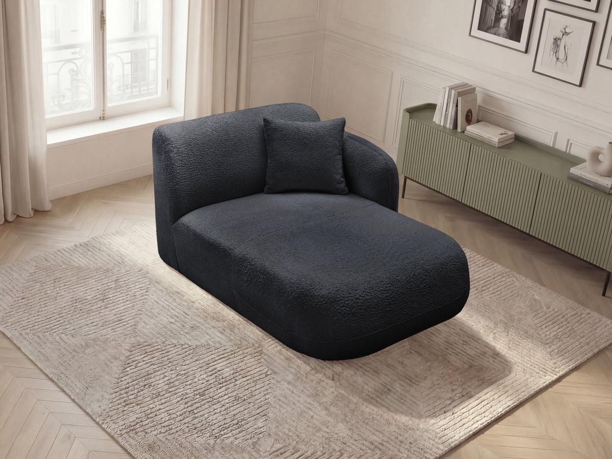 Bobochic Anda Méridienne-Modul Chenille Schwarz Ecke rechts