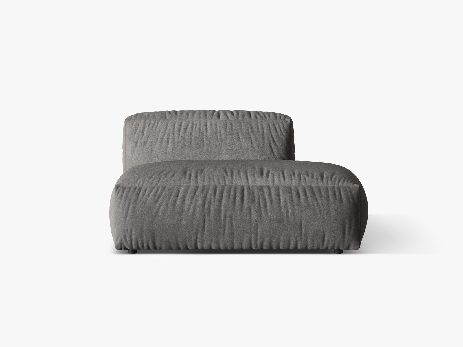 Micadoni Ecksofa-Modul Martina 1-Sitzer Samt Vogue Grau Rechts